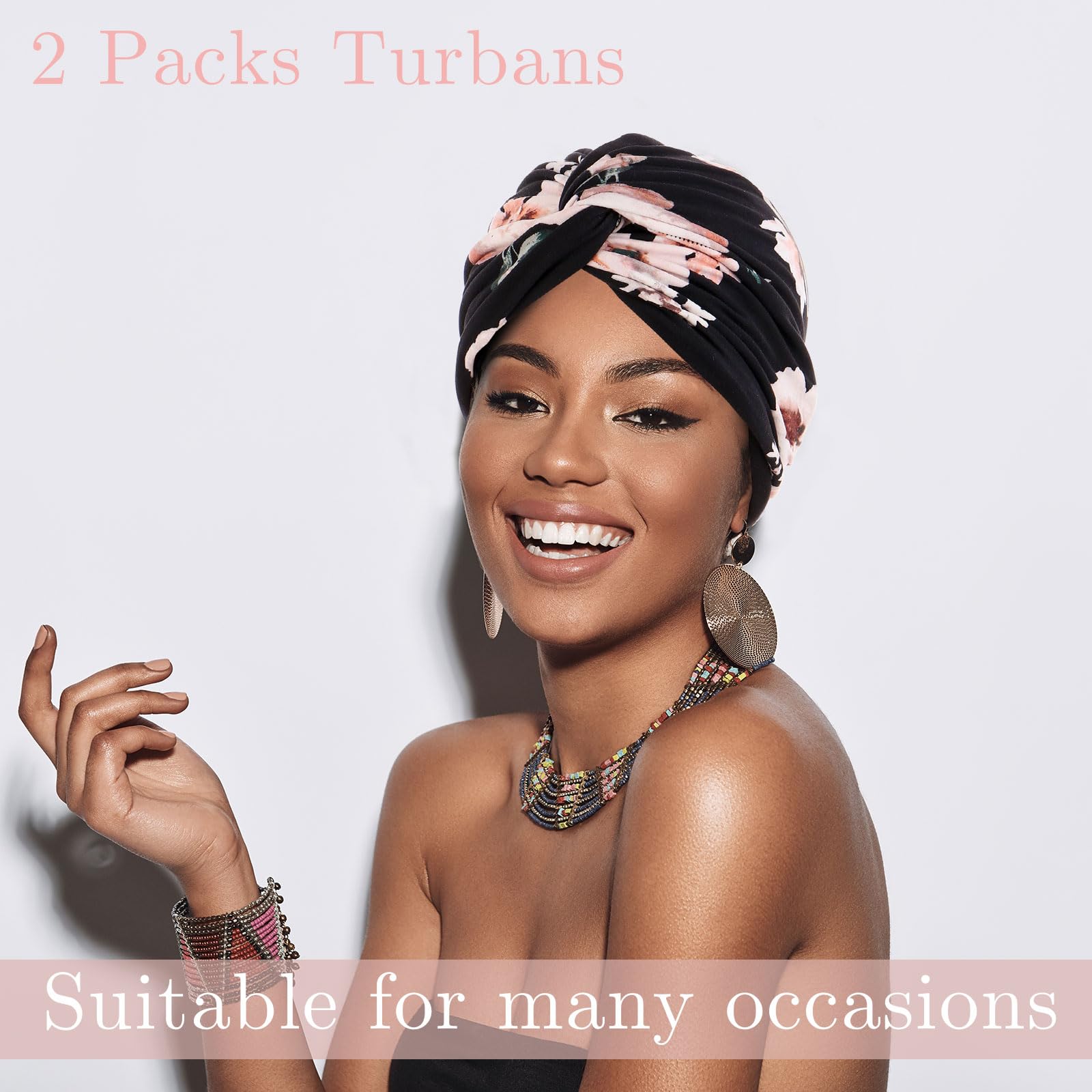 XEPST 2 Pièces Turban Femme Cancer Musulmanes Bonnet, Chapeau de Chimiothérapie Femme