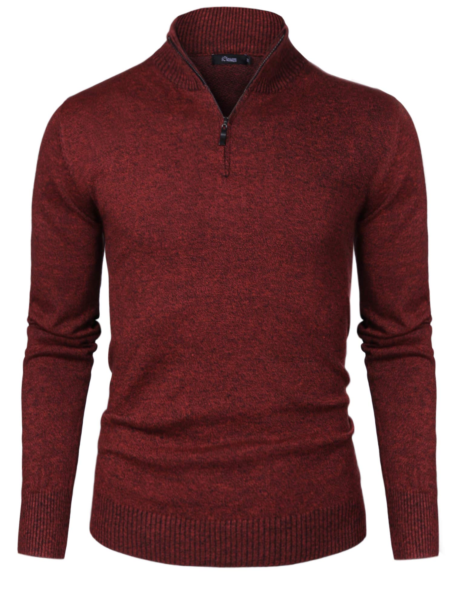 iClosam Maglione Uomo Invernali Collo Alto con Zip Pullover Giacca in Maglia Maglione Pullover Invernale Tenere Caldo