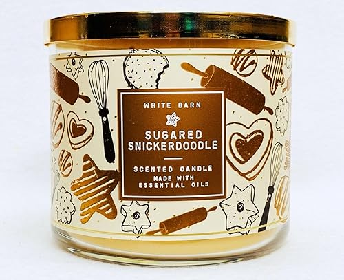 White Barn - Bath & Body Works - Vela de 3 mechas Snickerdoodle con aceites esenciales - 14.5 oz