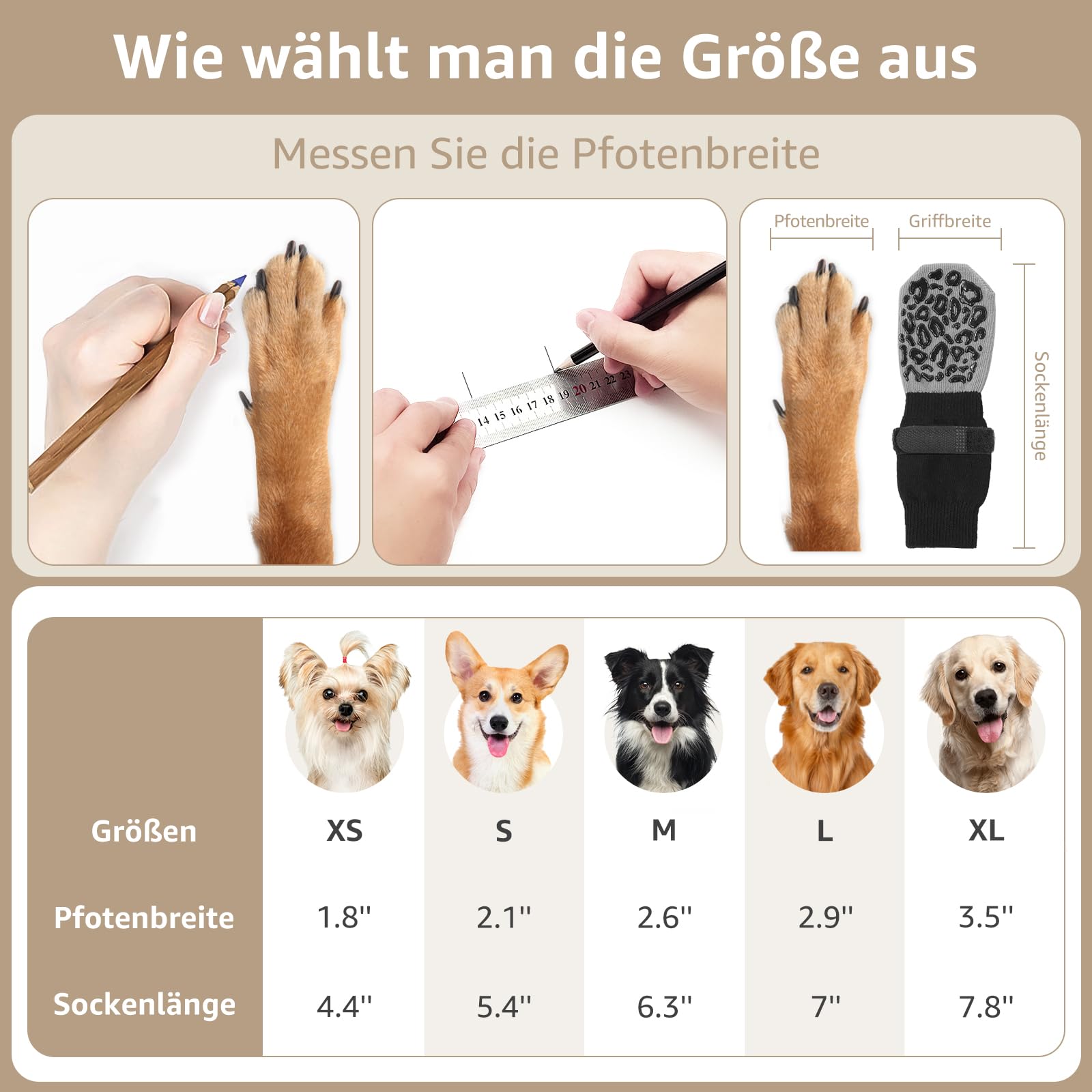 PICK FOR LIFE Dog Socks 2 works Paws Stop Licking Dogsocks with Grippers Anti-Slip Dog Boots Prevent from Licking Paws for Senior Dogs on Hardwood Floor Indoor Grey L - Image 4