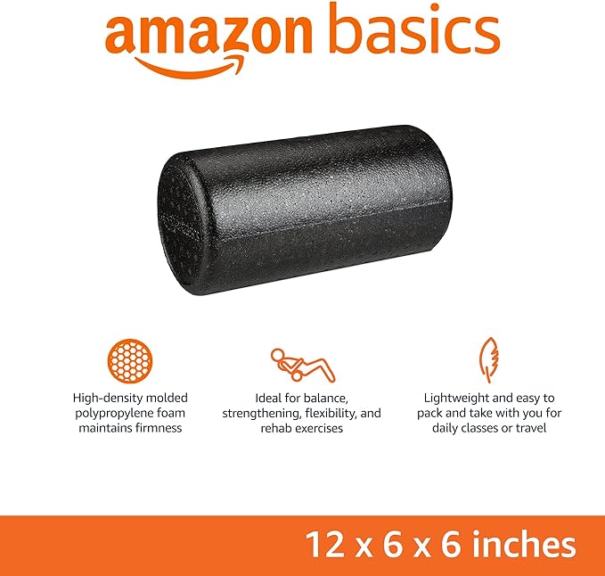 Its lightweight and portable design make it easy to store and transport, adding convenience for those who wish to incorporate it into their home gym or take it to workout classes. Overall, the Amazon Basics High-Density Round Foam Roller is an affordable and practical addition to any fitness regimen, helping to soothe muscle soreness, improve circulation, and enhance overall body performance.
