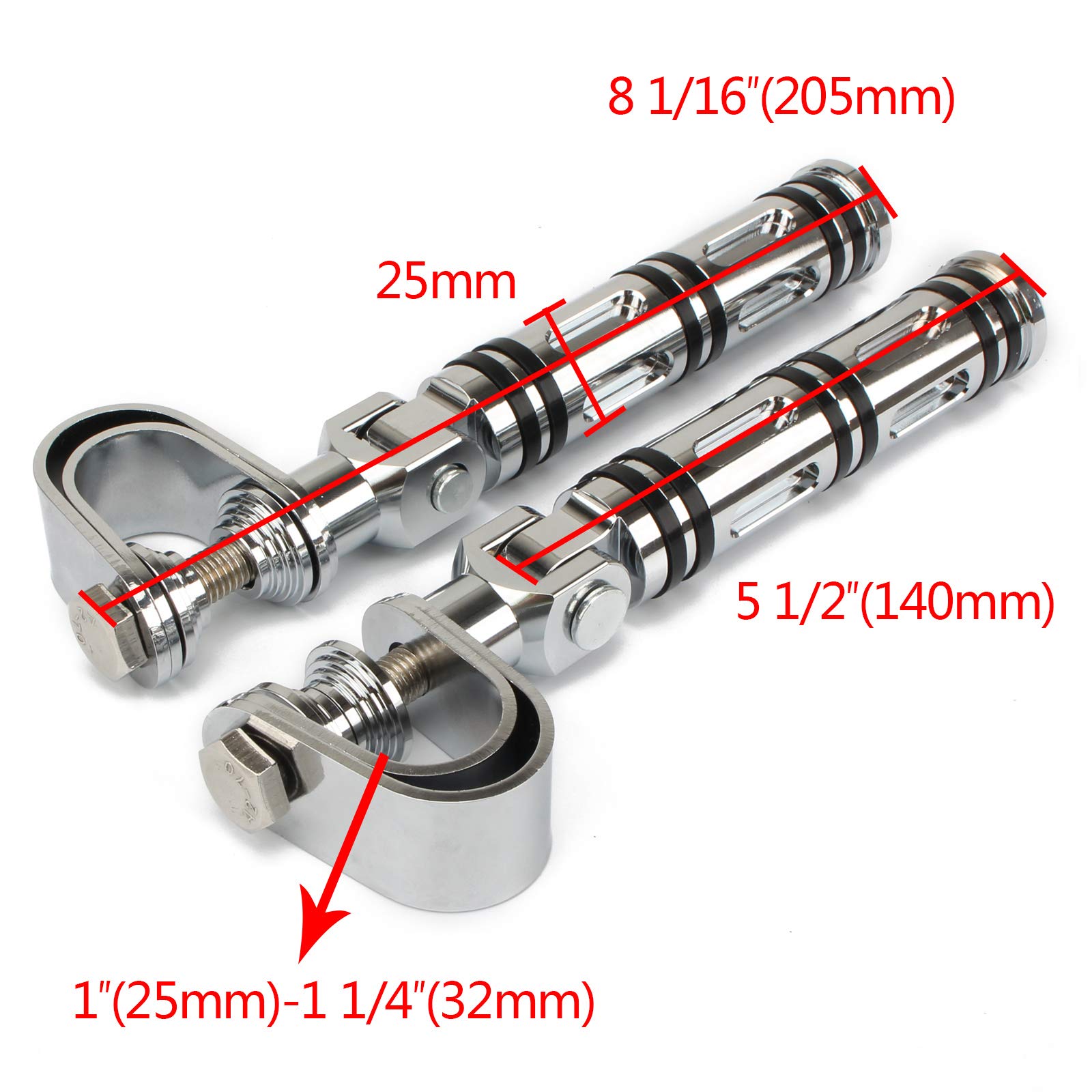 Buy Motorcycle Highway Foot Pegs Footrest Mount UClamp 1 1/4 Inch Engine Guard Carsh Bar for