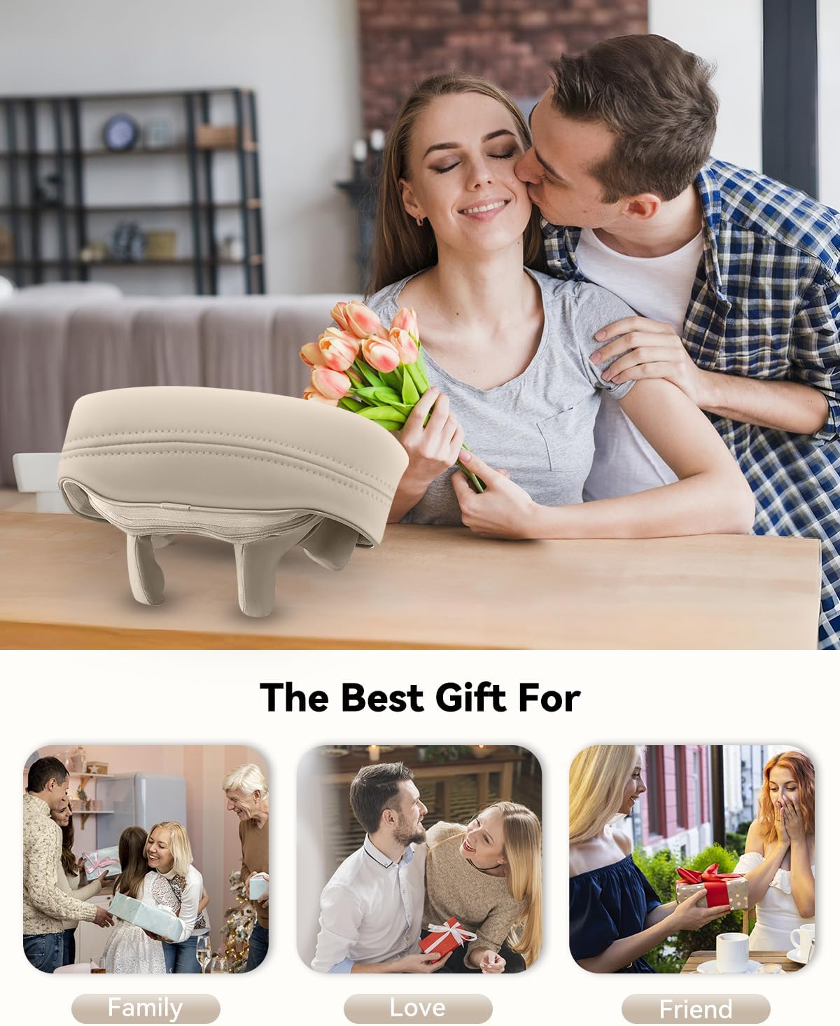 Snailax Cordless Neck Massager with Heat, Shiatsu Neck and Shoulder Massager for Deep Tissue, Kneading Back Massage Pillow for Leg, Body, 2 Heating Levels, Gifts for Men Women