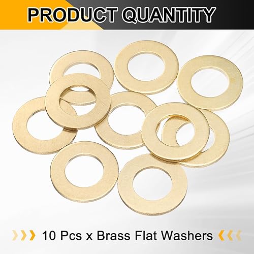 Miniatura 3 de uxcell 10 piezas de arandelas planas de latón M16, arandelas de sellado de metal de 30 mm de diámetro interno x 16 mm de diámetro externo x 2 mm de
