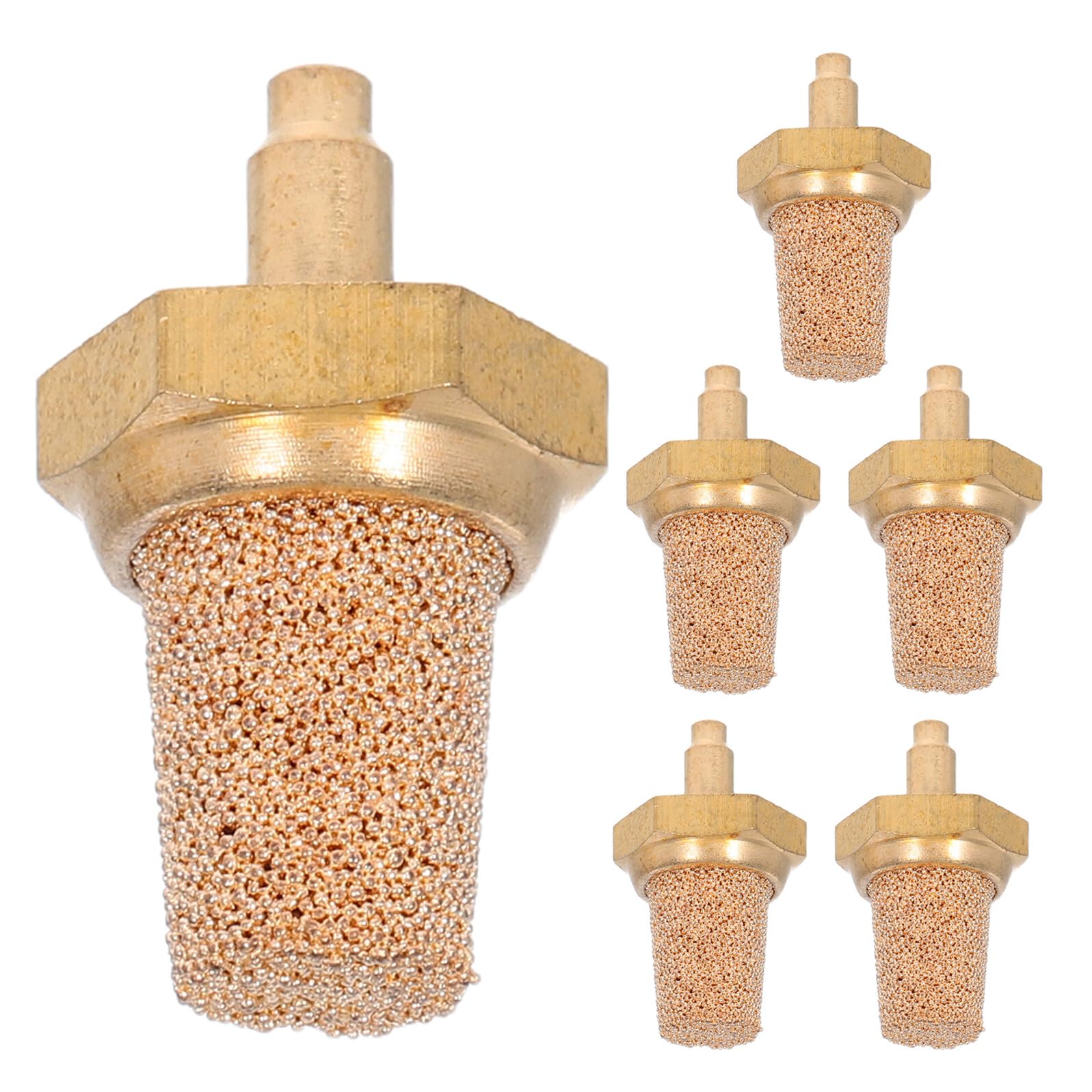 Ciieeo Filtro Silenziatore in Rame M5 per Macchina del Fumo, 6 Pezzi, Accessori Compressore Aria