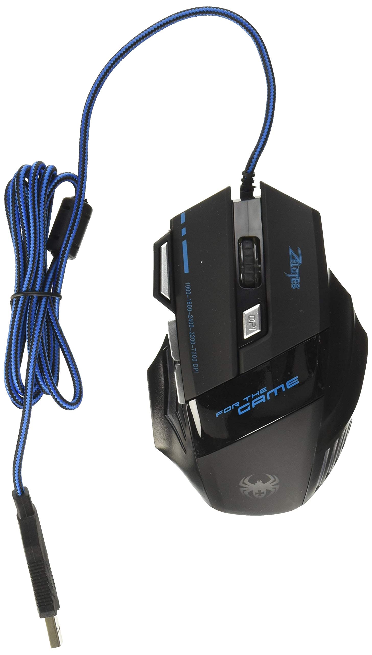 Zelotes Computer Game Mouse, LED Optical 3200 DPI 7 Button USB Wired Gaming Mouse Mice (Renewed)