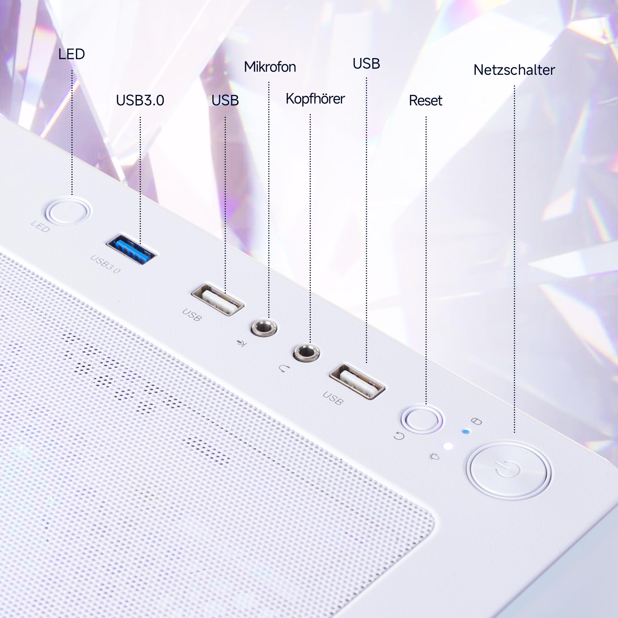 NINGMEI Leistungsstarker Gaming- & Produktivitäts-Desktop-PC mit AMD Ryzen 7 5700G, 16 GB DDR4-RAM, 1 TB NVMe-SSD, Windows 11 Home, Fertiger Tower für Gaming, Streaming und kreative Arbeiten