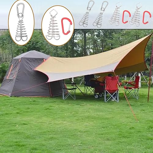 Miniatura 3 de YIUWLMN 6 clavijas de anclaje de cubierta resistentes al viento aleación de aluminio estaca de hueso pulpo para tiendas de campaña fijas al aire