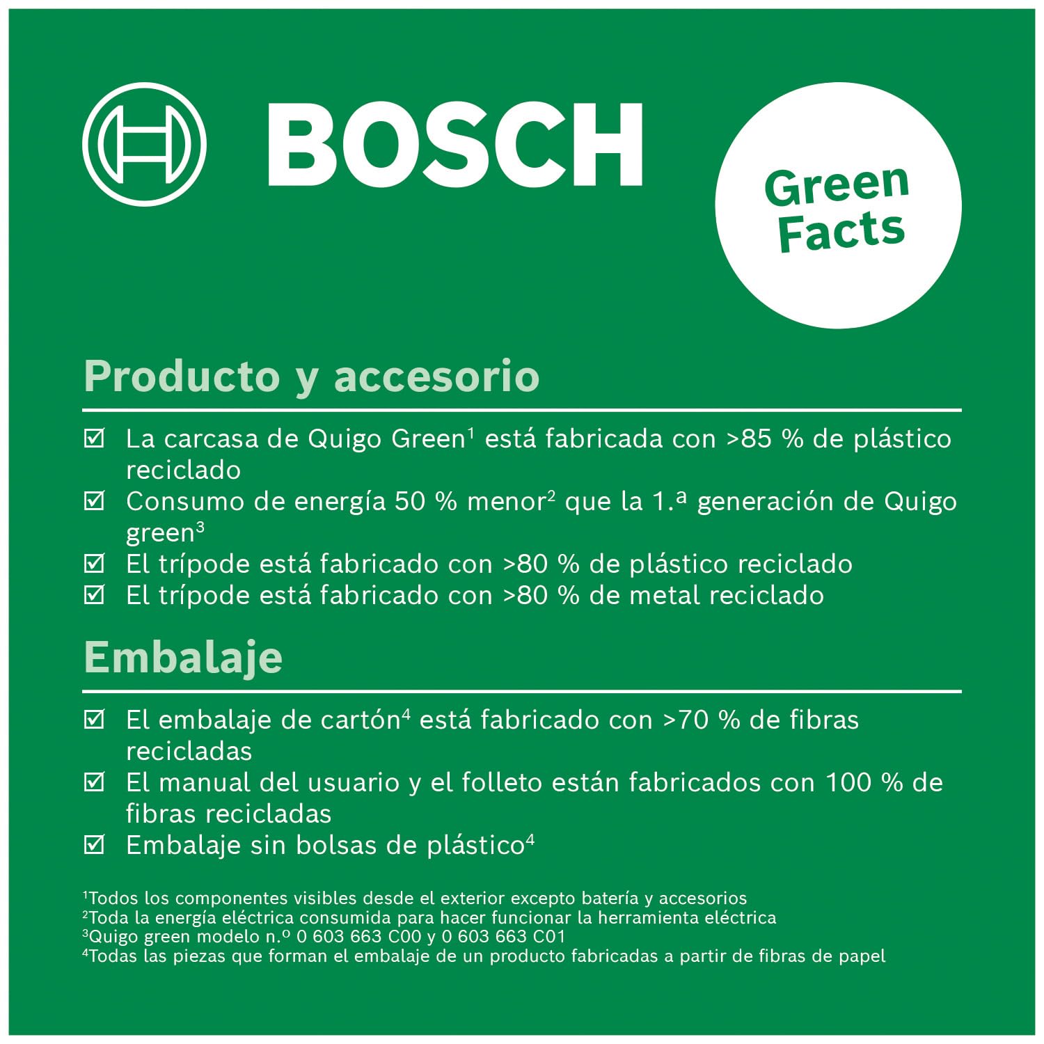 Bosch Nivel Láser de Líneas Cruzadas Quigo verde con trípode (láser verde para mejor visibilidad, carcasa de plástico reciclado, en caja de cartón)