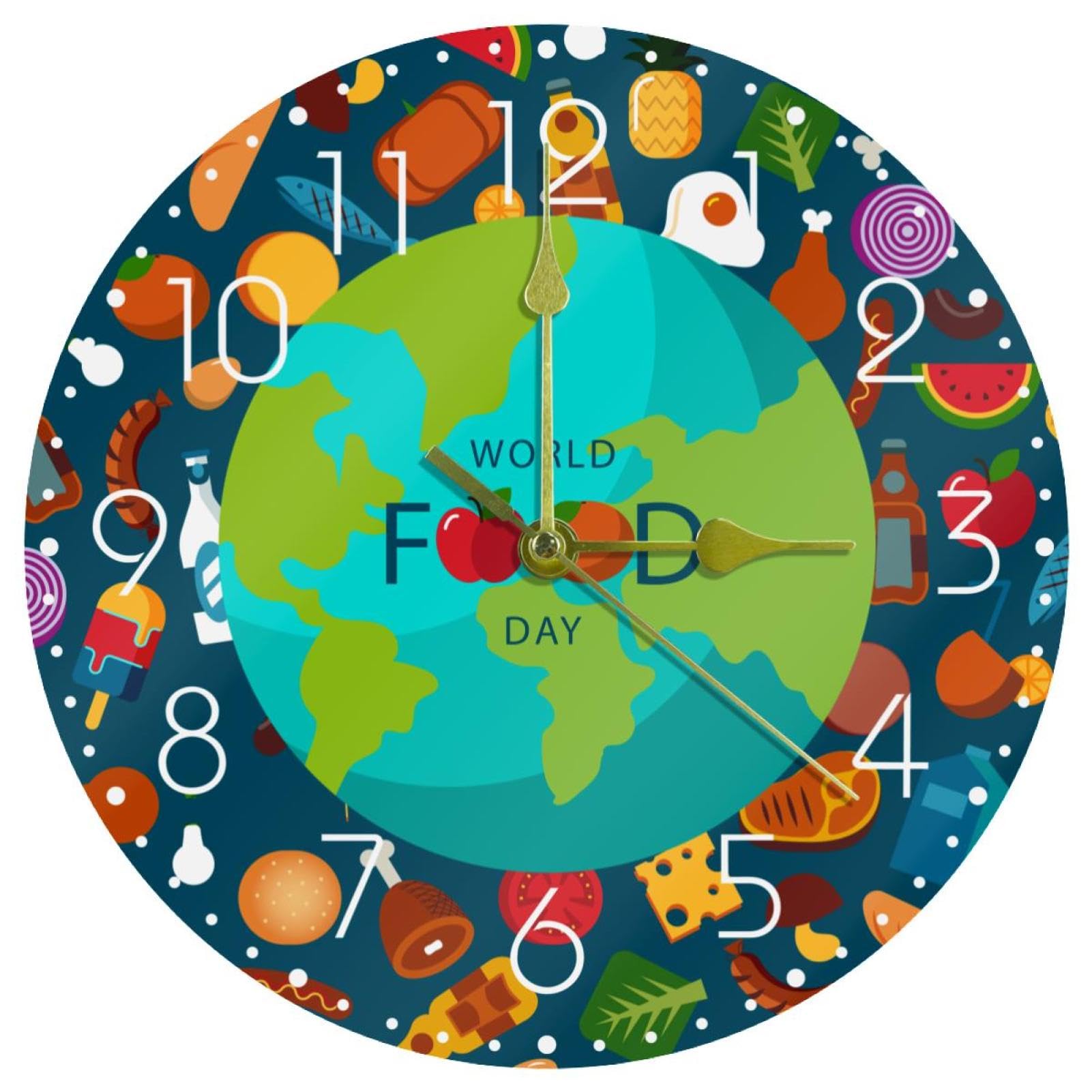 Horloge murale silencieuse sans tic-tac en acrylique ronde