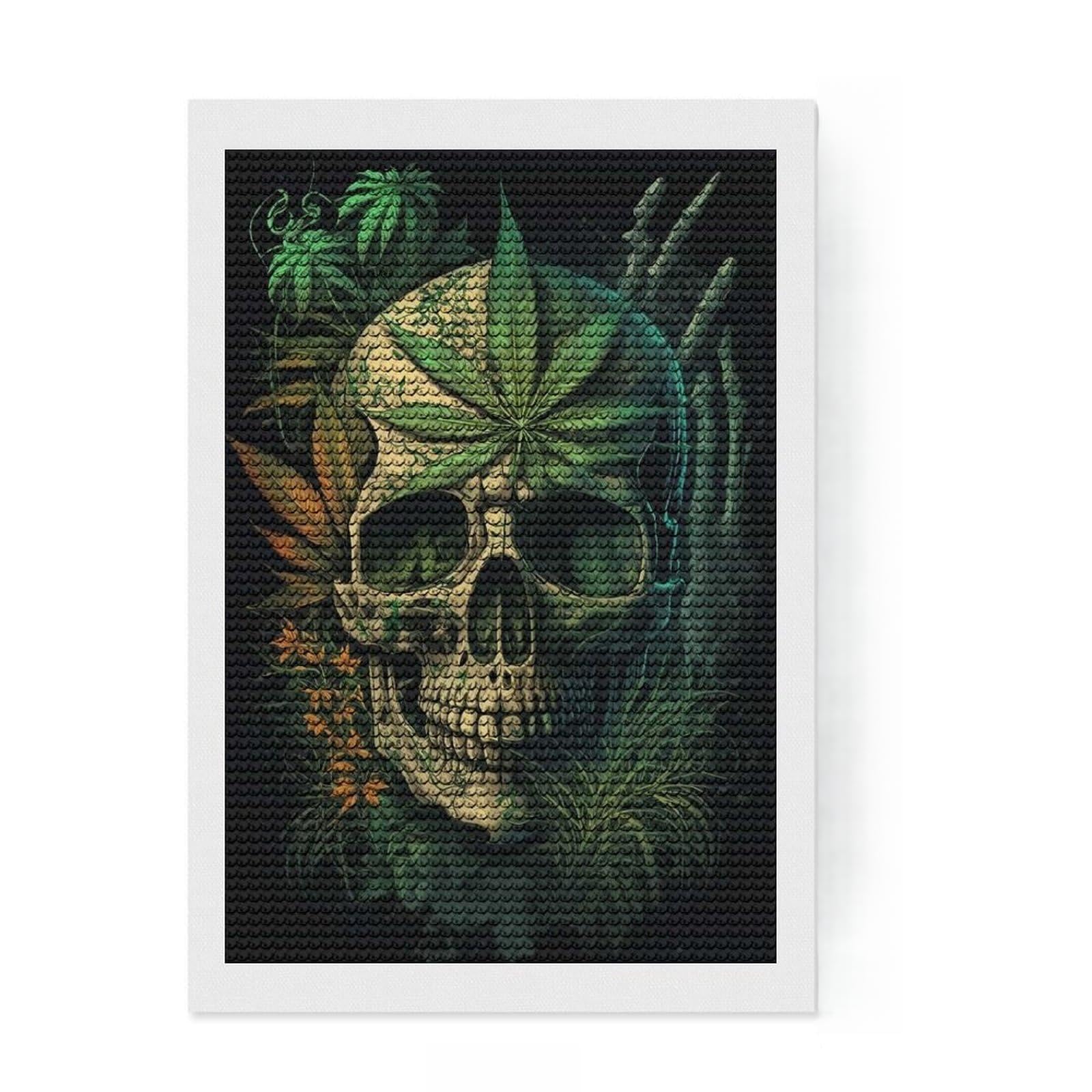 Junmoney Weed VII Diamond Painting Kit 8"x12", Decorate Your Room, Easy to Follow Symbols, Full Kit Included, Office Decor