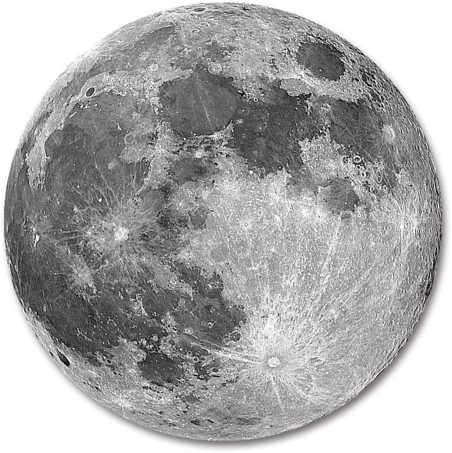 Smooffly Round Moon Mouse Pad, Special Earth Grey Fashion Design Circular Mousepad with Rubber 20cm