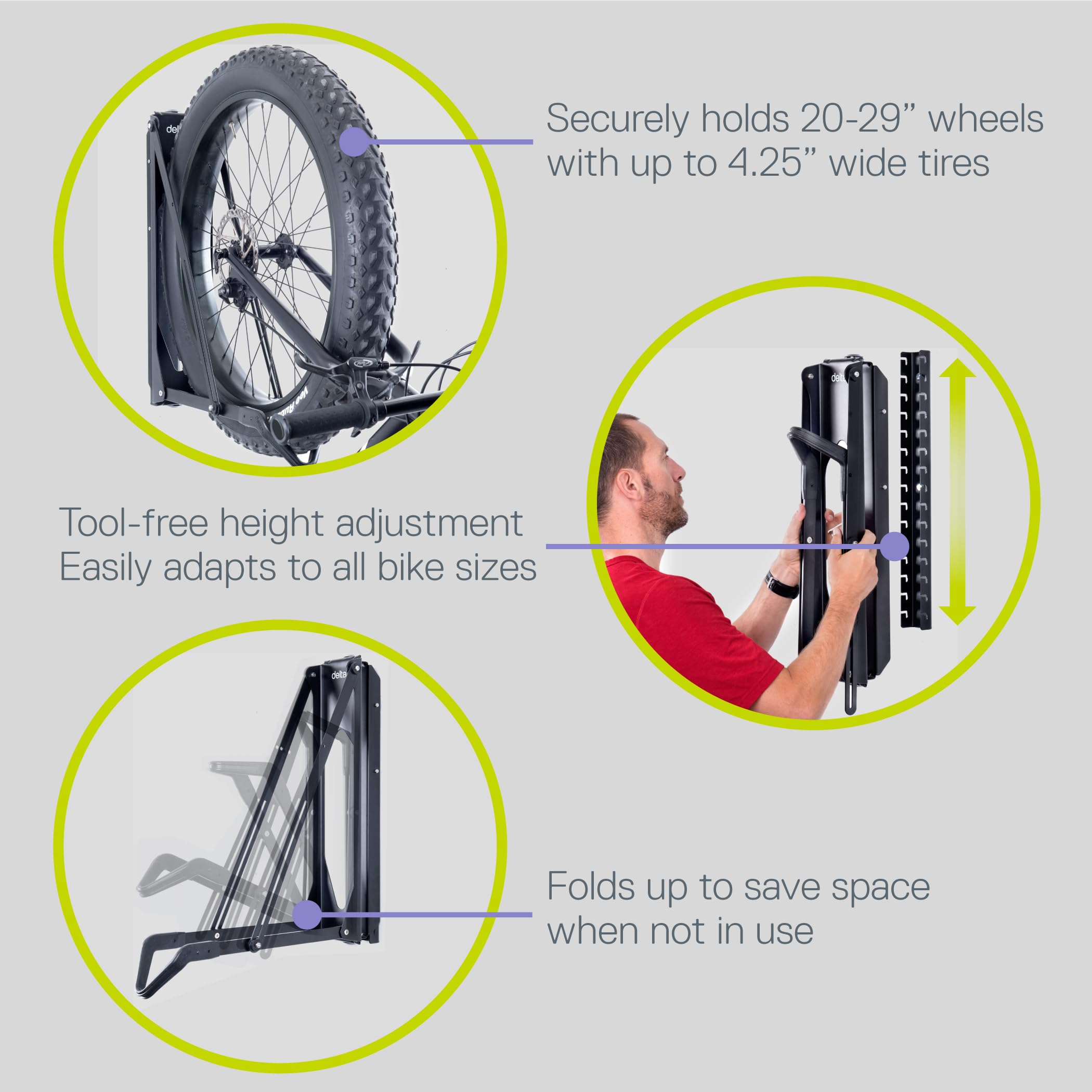 Pivot Bike Storage Rack By Delta Cycle - Bike Rack Garage Wall Mount - View #3