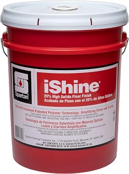 Spartan iShine 25% High Solids Floor Finish 5 Gallon Pail No Added PFAS