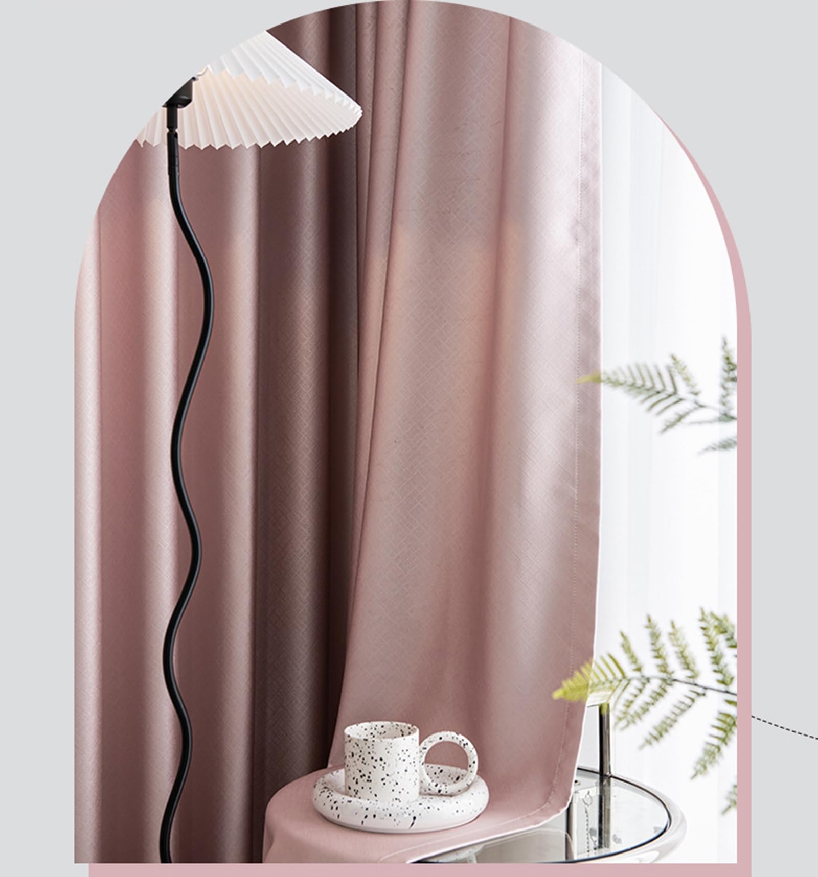 Rideaux occultants rose uni 86x214 cm lot de 2 pour chambre