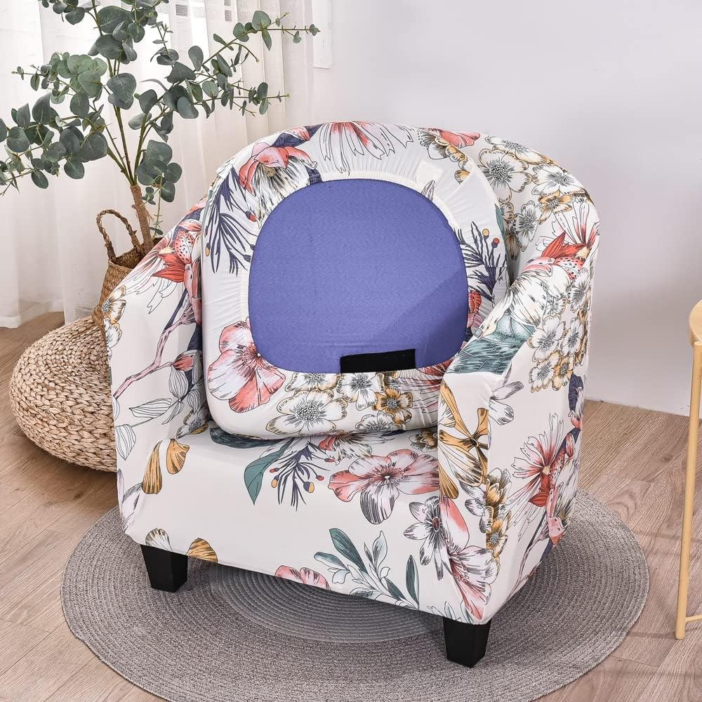 Hoes voor clubfauteuil, Fluwelen pluche kuipstoel hoezen moderne fluwelen pluche kuipstoel hoes Meubelbeschermer hoes Bankhoes voor kuipstoelhoes (2