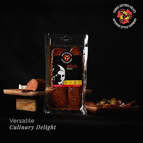 Miniatura 7 de Chorizo curado en seco en rodajas (3 onzas), sabor a chorizo del norte de España, alimentado con dieta vegetariana, carne de cerdo con chorizo ABF,