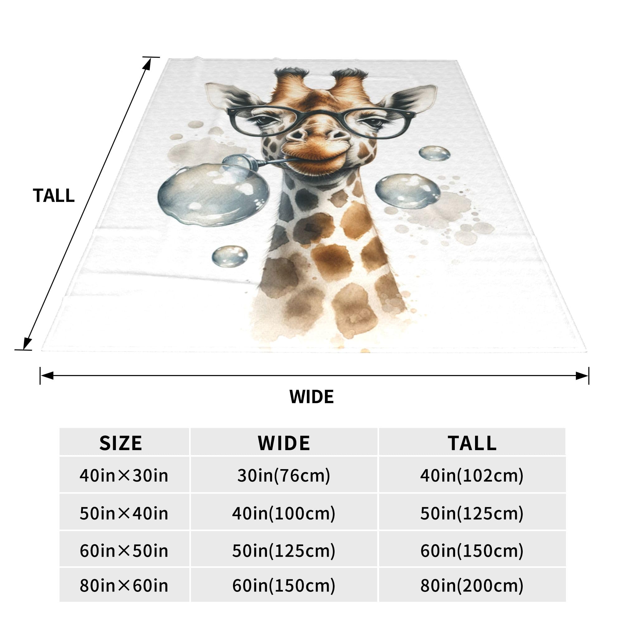 Giraffen-Decke 127x152 Cm – Weich, Warm, Kuschelig, Für Kinder & Erwachsene, Aus Mikrofaser-Flanell