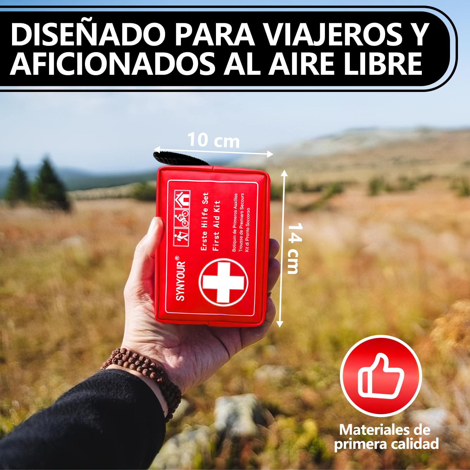 Botiquín de Primeros Auxilios Mini, 80 Piezas Kit Primeros Auxilios, Botiquin Pequeño para Viaje Senderismo Coche Moto Bicicleta Casa Trabajo