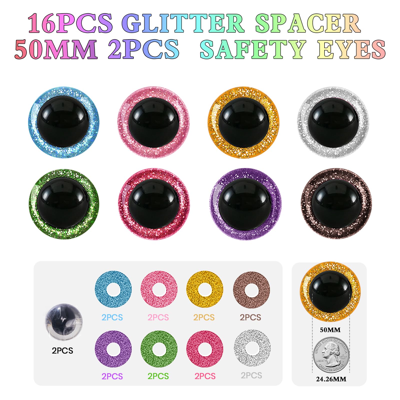 MUCUNNIA 200pcs 12mm Safety Eyes For Amigurumi With Washers Plastic Black Safety Eyes For Crochet Craft Safety Eyes For DIY Halloween Decorations Crochet St￭ Animals Crafting