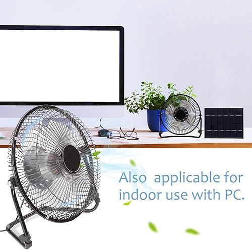 Miniatura 3 de Mini ventilador portátil alimentado por panel solar USB de 5.2 W para ventilación de refrigeración al aire libre hogar viajes navegación pesca