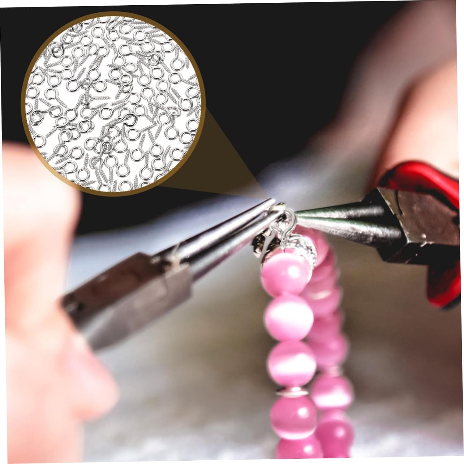 500pcs Mini Screw Eye Pins Jewelry Accessories Craft Pegs Eye for Crafting DIY Projects