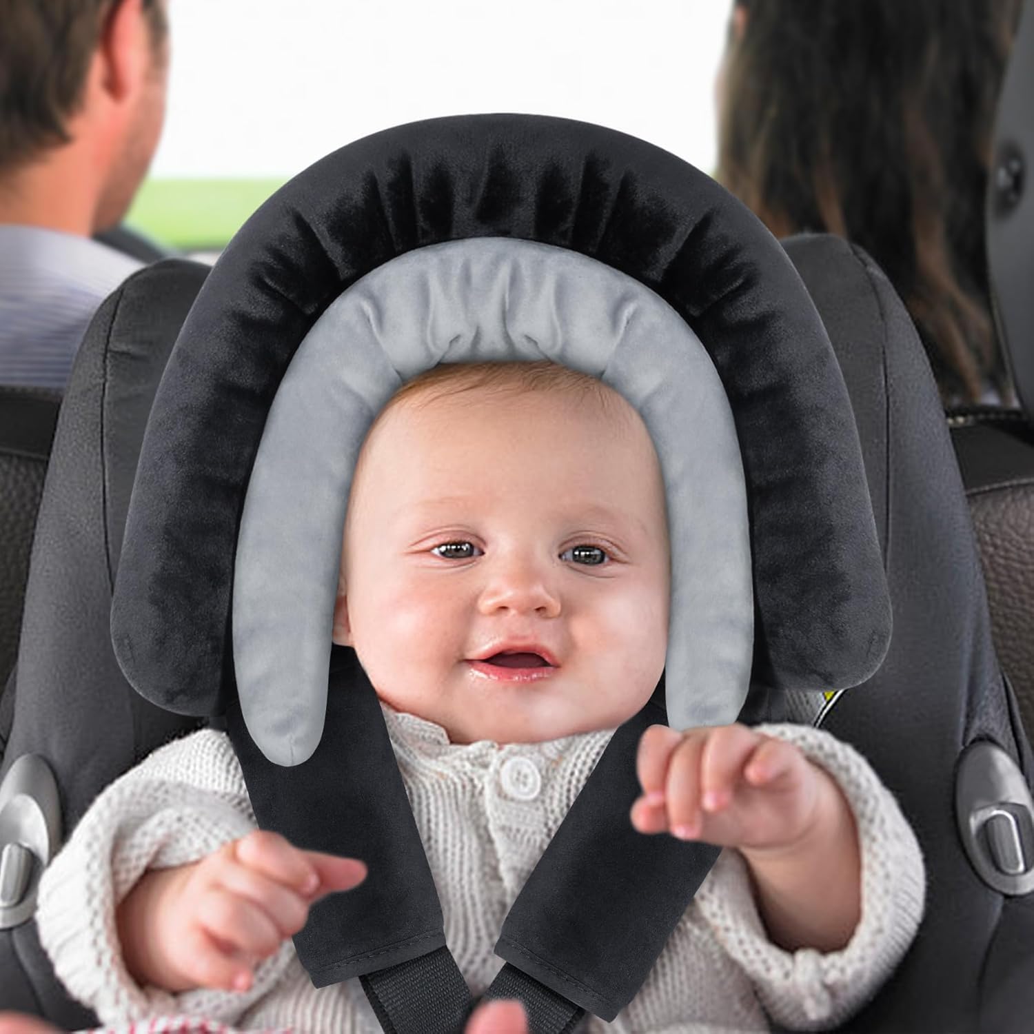 INFANZIA Ensemble de housses de soutien et sangles pour nouveau-né et tout-petit - Coussins de siège de voiture extra doux, parfaits pour les sièges auto, poussettes, balançoires, velours doux