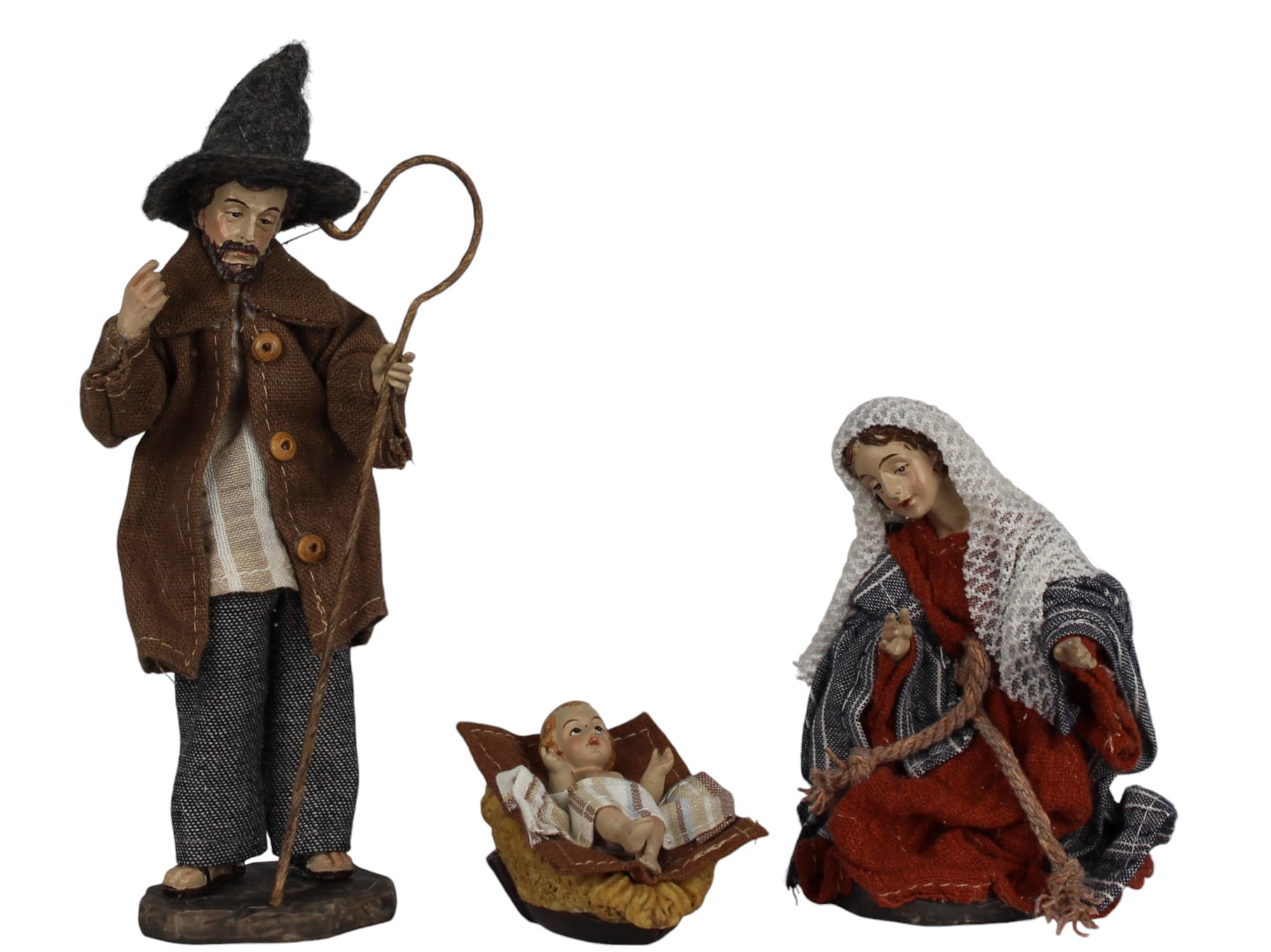 ZICOM Ankleidefigurenset Nazareth, Krippenfiguren alpenländisch ca. 16cm 12-TLG. Polyresin bekleidet