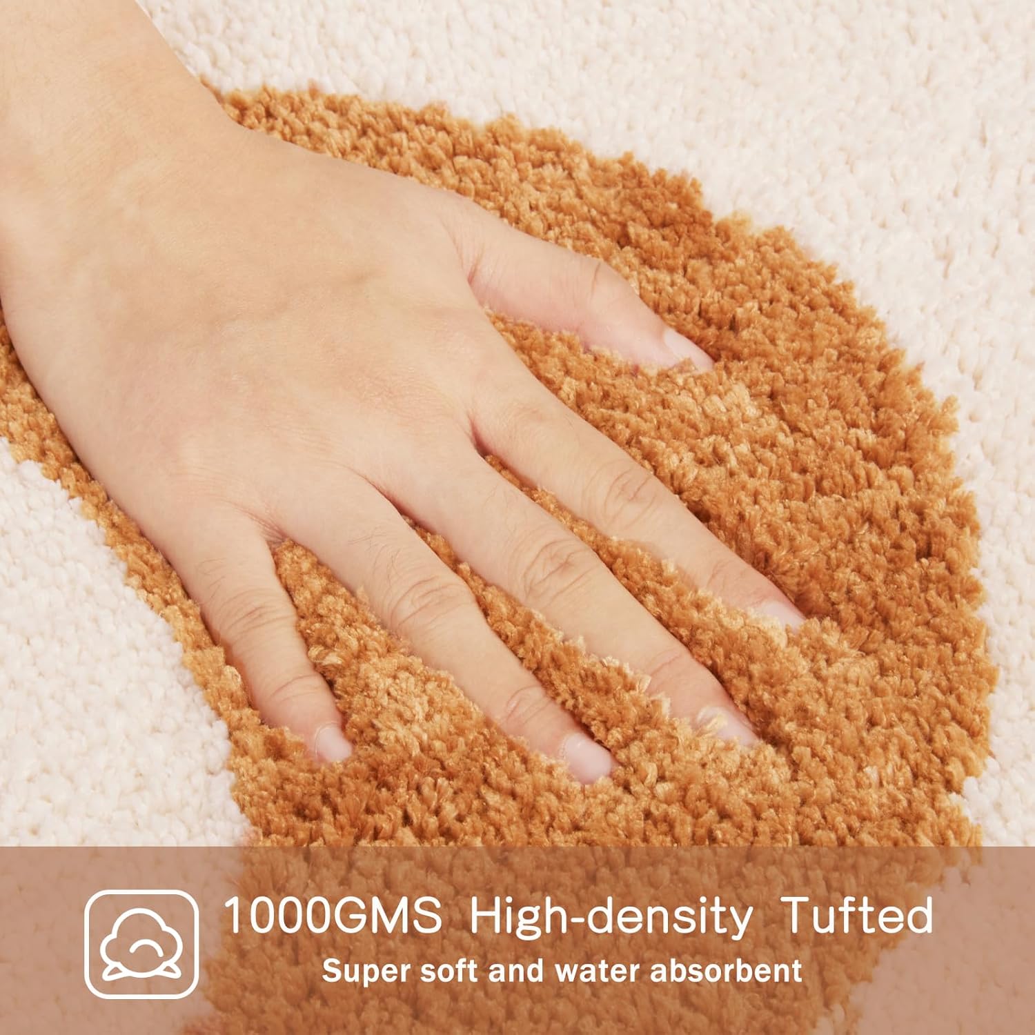 Boho Bathroom Runner Rugs - Gradient Moon Phases Bath Mat,Non Slip Half Moon Witch Rugs,Bohemian Witchy Hippie Bathroom Decor, Long Runner Rug for Bedroom Hallway,Beige Neutral Creamy 50"x20"