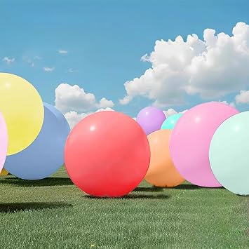 9pcs Big 36 inch Balloons Pastel Giant Balloons Extra Thick Latex Balloon Large Balloon for Party Outdoor Park Lawn Backyard Activity Birthday Wedding Party Festival Event Carnival Decoration