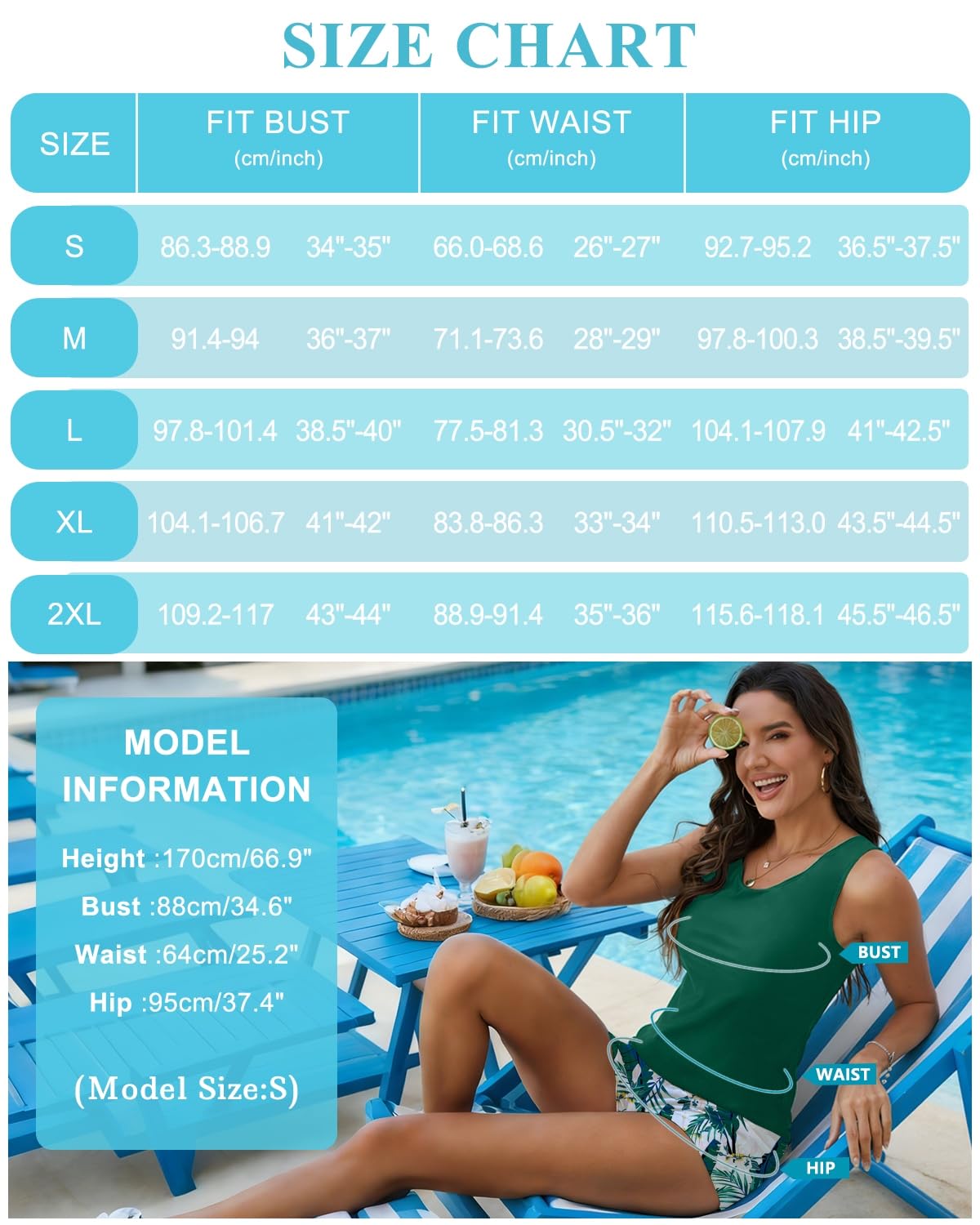 Yutdeng Traje de Baño Mujer 3 Piezas Tankini Push Up Cruzado Shorts Cintura Alta Camiseta sin Mangas Bañador Vientre Plano Swimwear Estampado