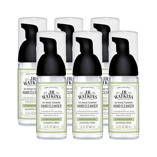 J.R. Watkins Limpiador de manos espumoso sin enjuague, dispensador de jabón de manos en dispensador, limpiador de espuma para baño y cocina,