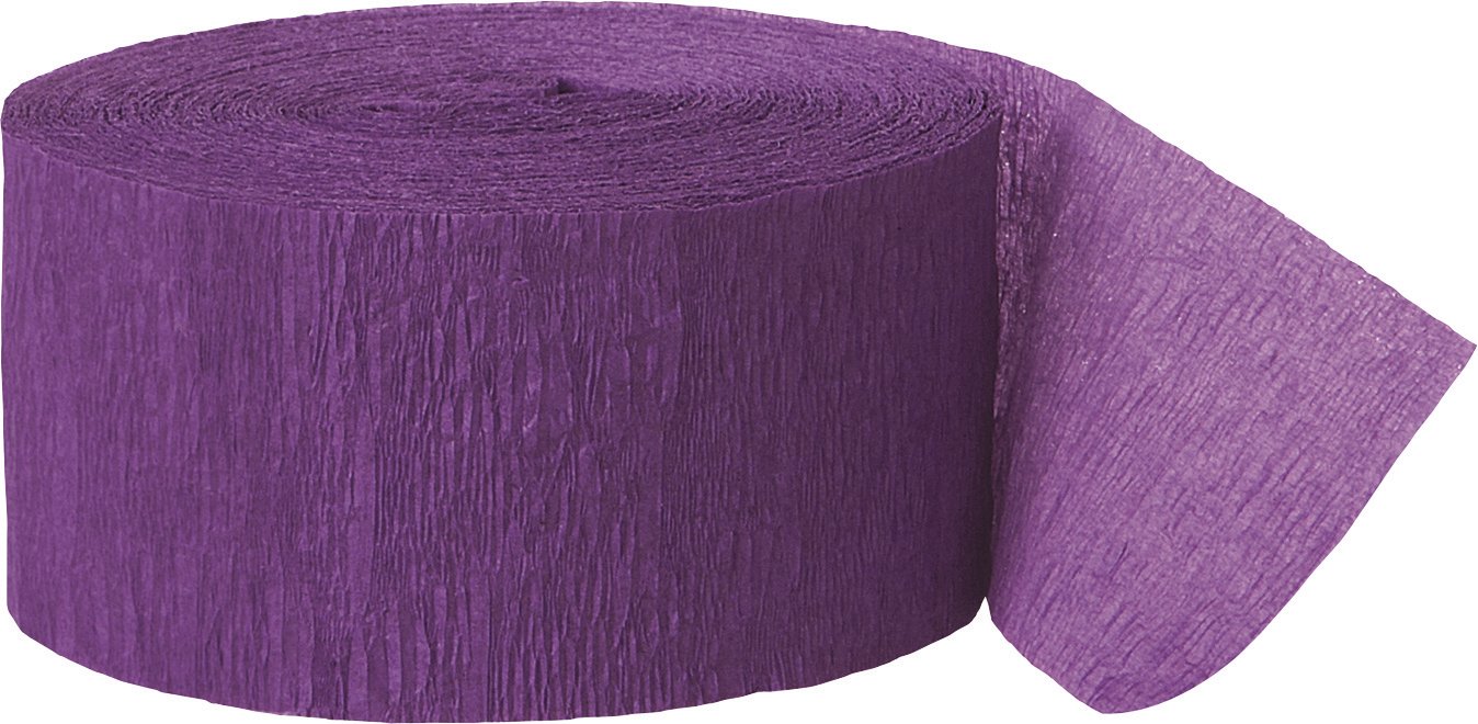 Unique Purple Crepe Paper Streamer – 81 ft Party Decoration Roll for Birthdays, Weddings, Baby Showers & Holiday Parties, Vibrant Hanging, Draping & Twisting Décor for Ceiling, Table & Wall