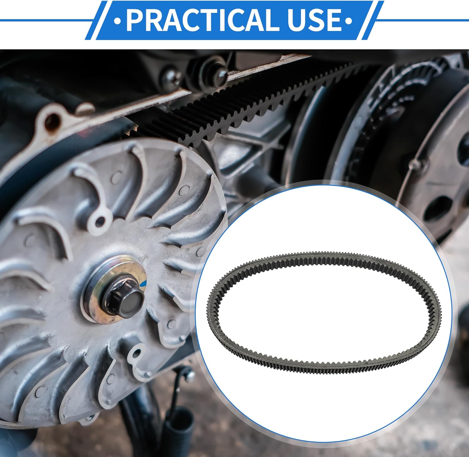 Drive Belt Compatible for Arctic Cat Z370 1999-2007, Wear-Resistant Rubber Fiber Black Powersports V-Belt