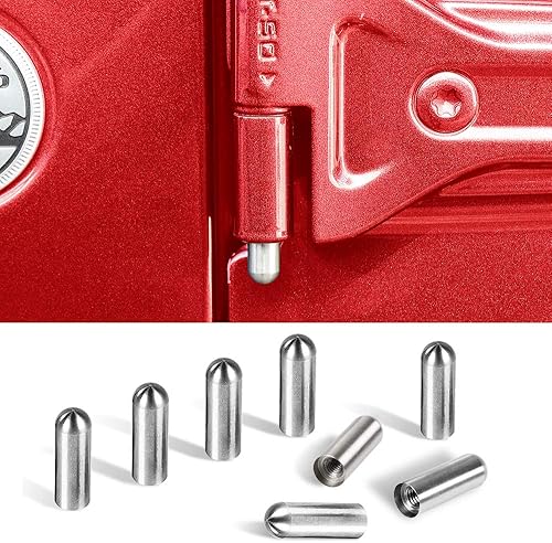 Savadicar Guías de pasador de bisagra de puerta de acero inoxidable para Jeep Wrangler JK JL y Gladiator JT 2007-2022 de 24 puertas (8 piezas)