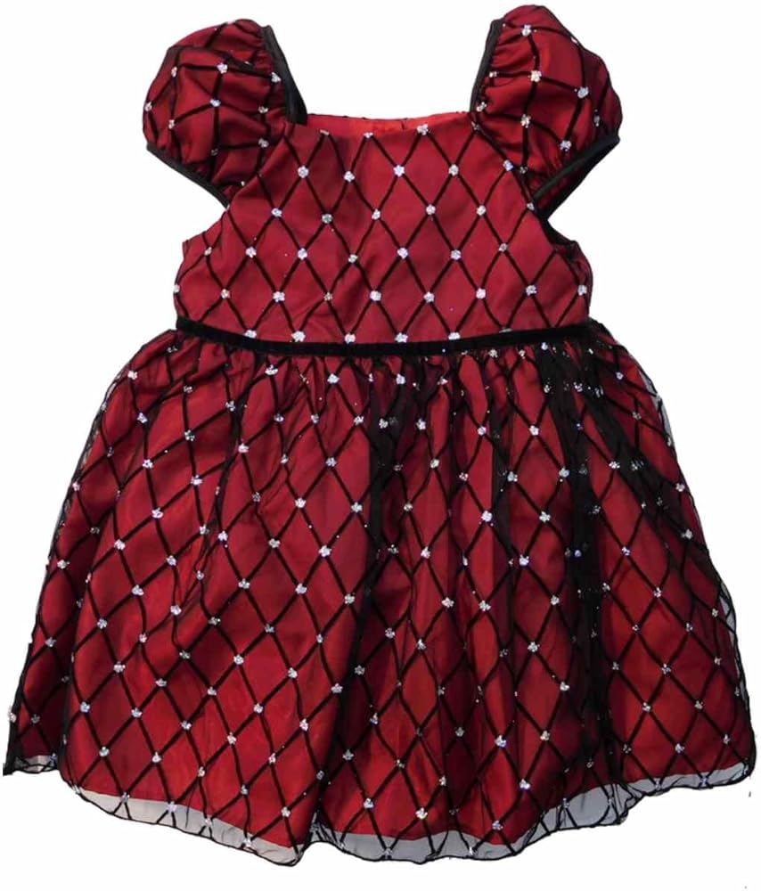 Amazon.com: George Girls Red Burgundy Holiday Party Dress with Sparkly Mesh  Overlay 4: Clothing, Shoes & Jewelry