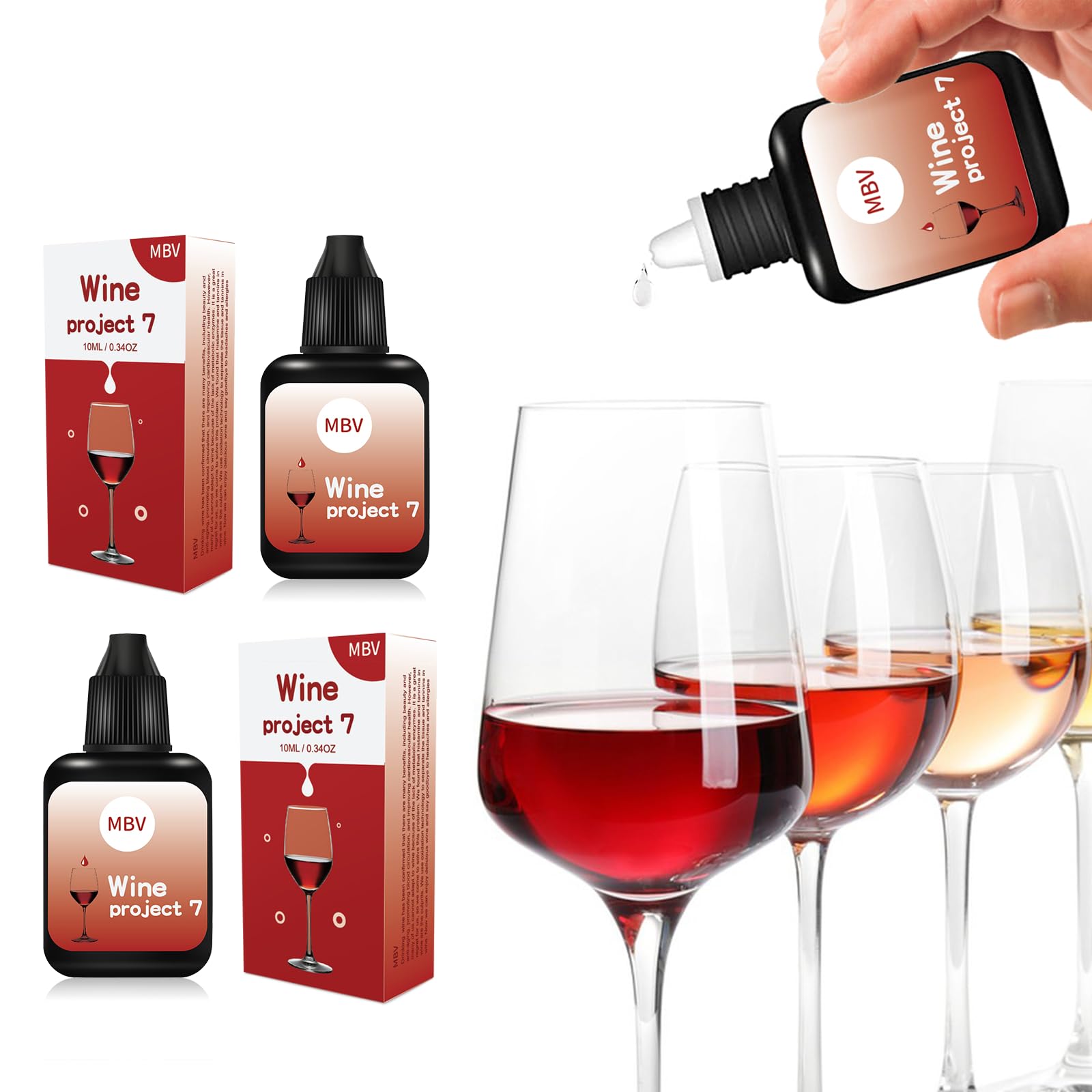 4 Pcs Wine Filter Drops, Red Wine Purifier Removes Histamines and Sulfite