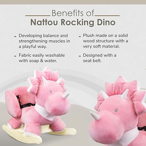 Miniatura 10 de Nattou Caballo mecedor para niños, conejo Pomme, 10-36 meses, 23.6 x 11.8 x 17.7 in, rosa, 485203
