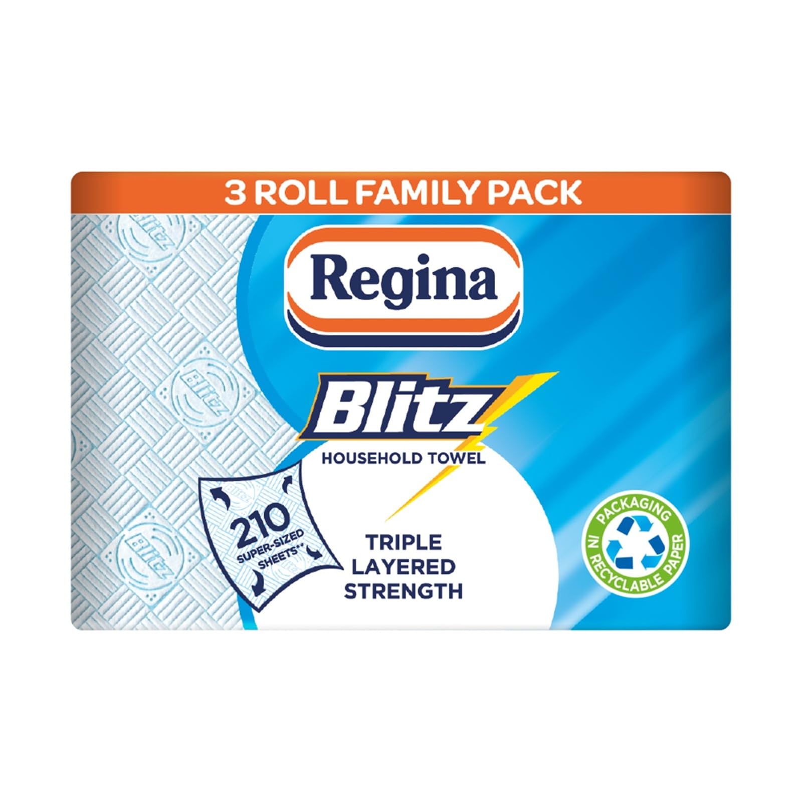 Regina Blitz Household Towel, 3-Ply, 3 Rolls