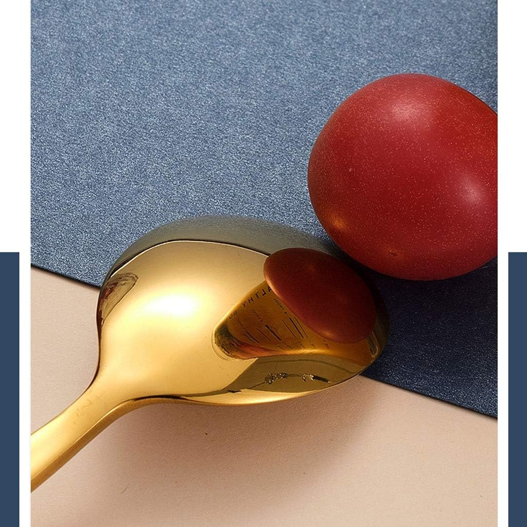 Spoon Table Spoons Four-Piece Stainless Steel Long-Handled Ice Cream Spoon Coffee Cocktail Stirring Spoon Cake Dessert Spoon Watermelon Ice Tea Spoon for Home, Kitchen Or Restaurant (Gold)