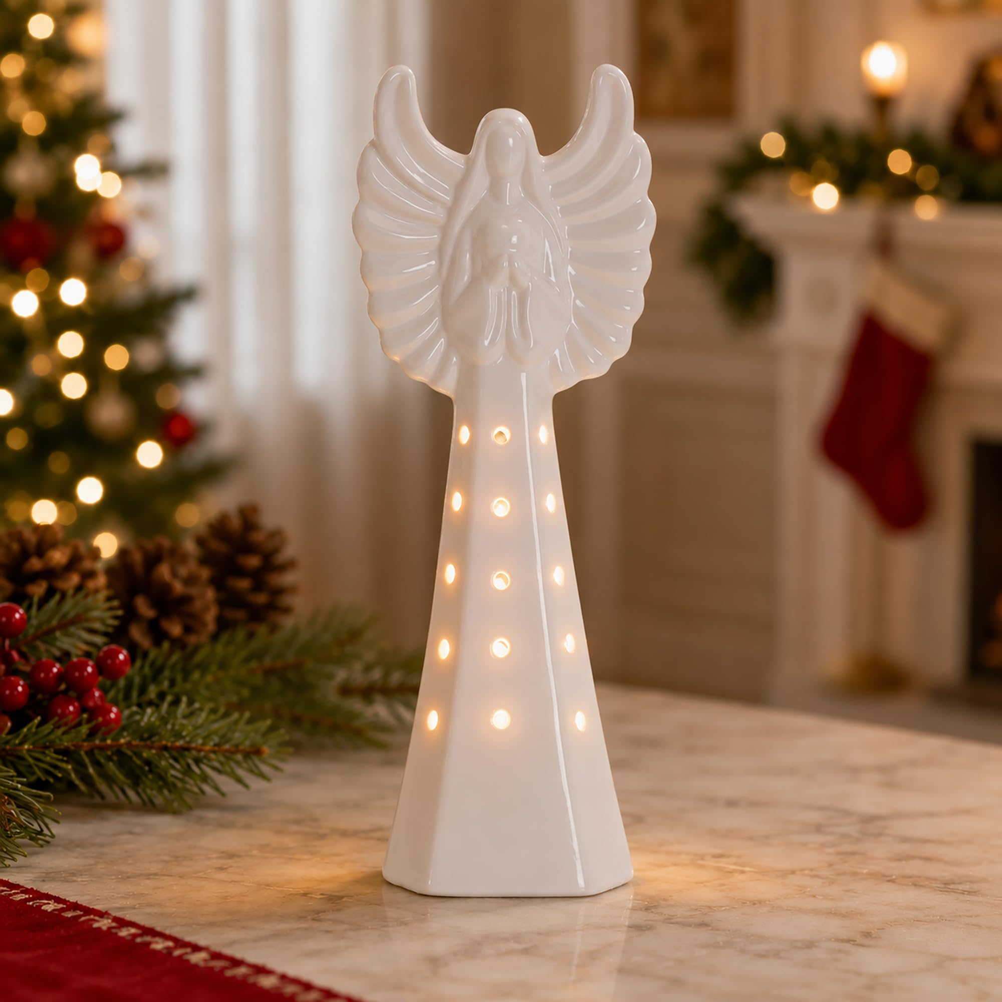 Amazon.com: Milltown Merchants Ceramic Christmas Angel - White