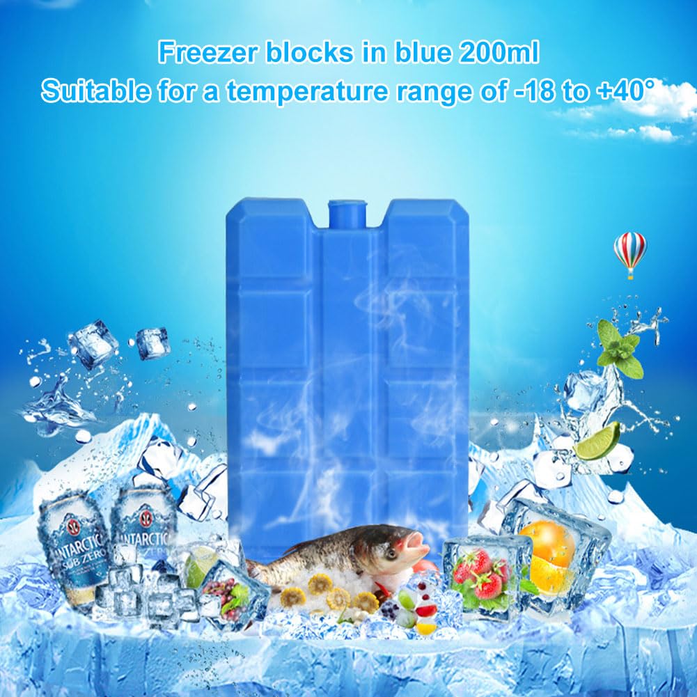 4 sztuki wkładów chłodzących 200 ml, małe akumulatory chłodzące, mini elementy chłodzące, elementy chłodzące, płaskie wkłady chłodzące do lodówek, do lodówek, do torby chłodzącej, płaskie wkłady