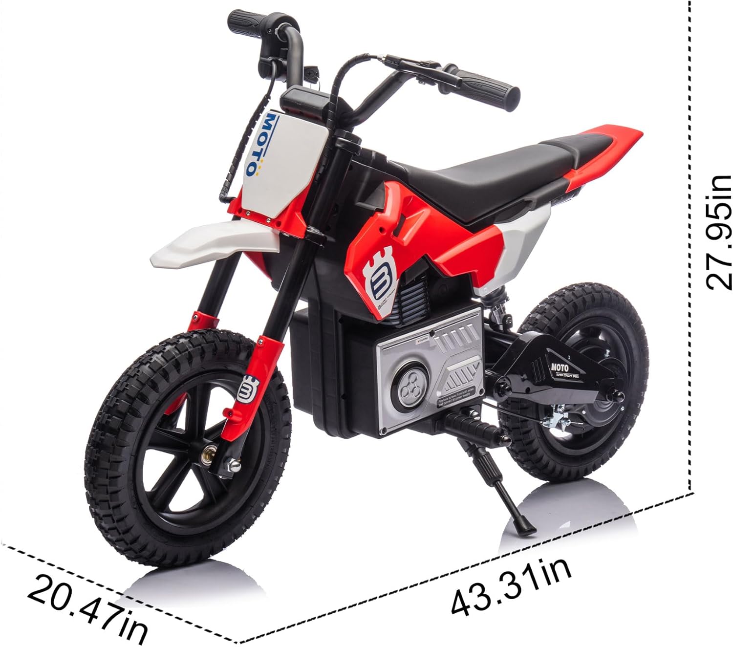 Gecheer 24V Kids Electric Motocross Motorcycle for Ages 5–12 – 200W Hub Motor, Adjustable Speed (3.1–9.3 MPH), Rear Shock Absorber, LED Breathing Lights, Bluetooth Music & Power Display