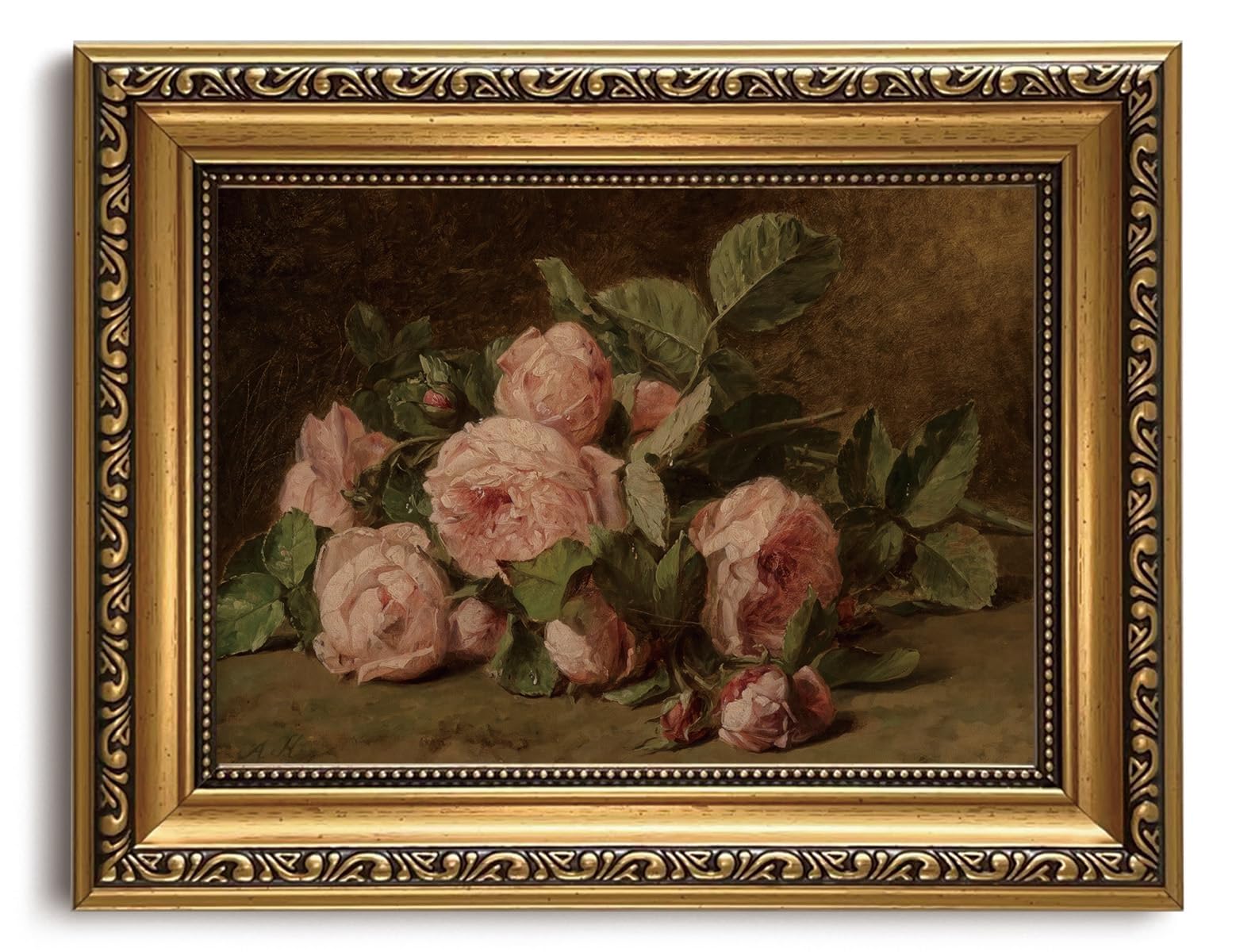 Amazon.com: KISSFOX Gold Framed Wall Art Vintage Wall Decor Rose