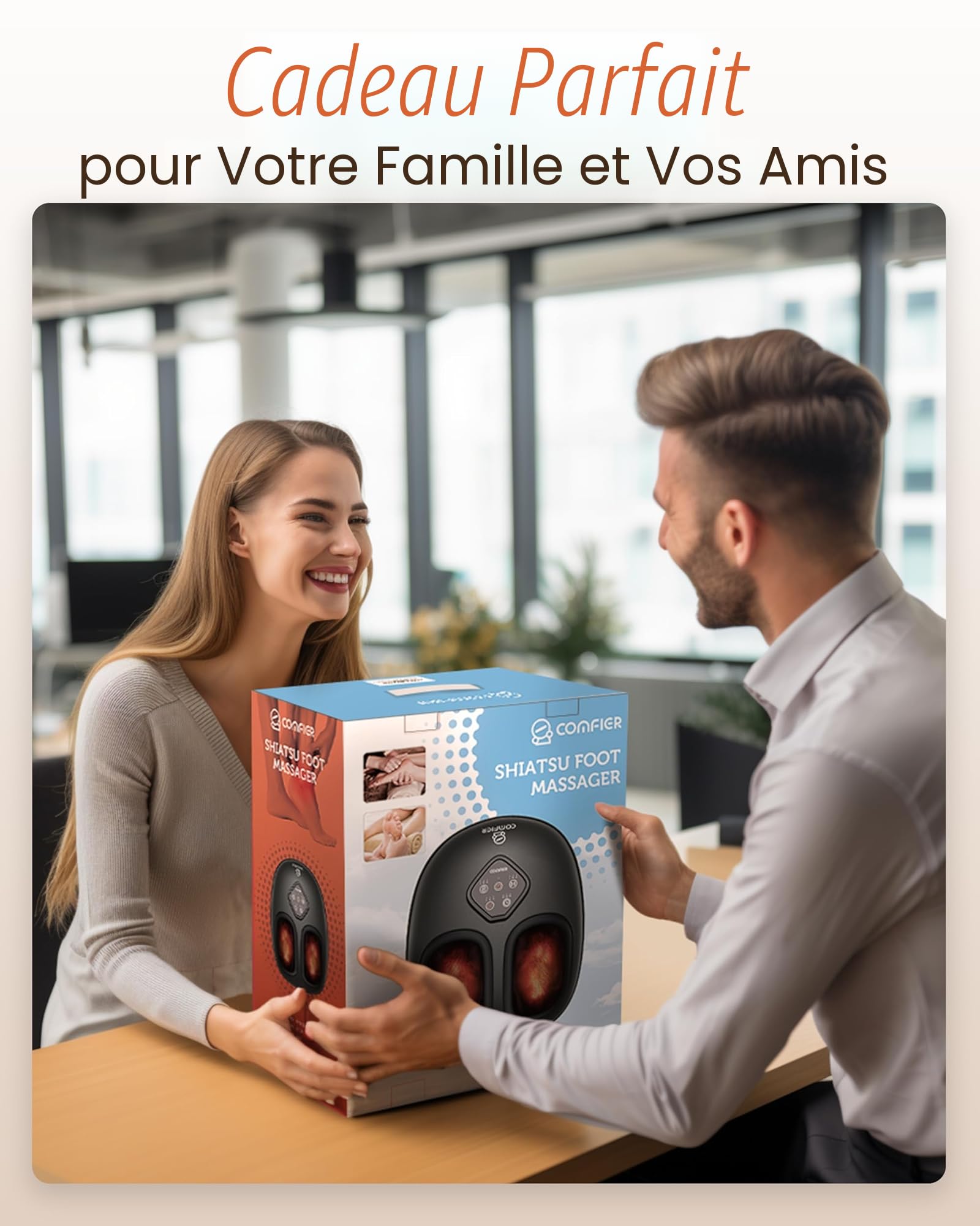 COMFIER Masseur de Pieds,masseur de pieds shiatsu électrique avec vibration pétrissage,Jusqu'à la Taille 46