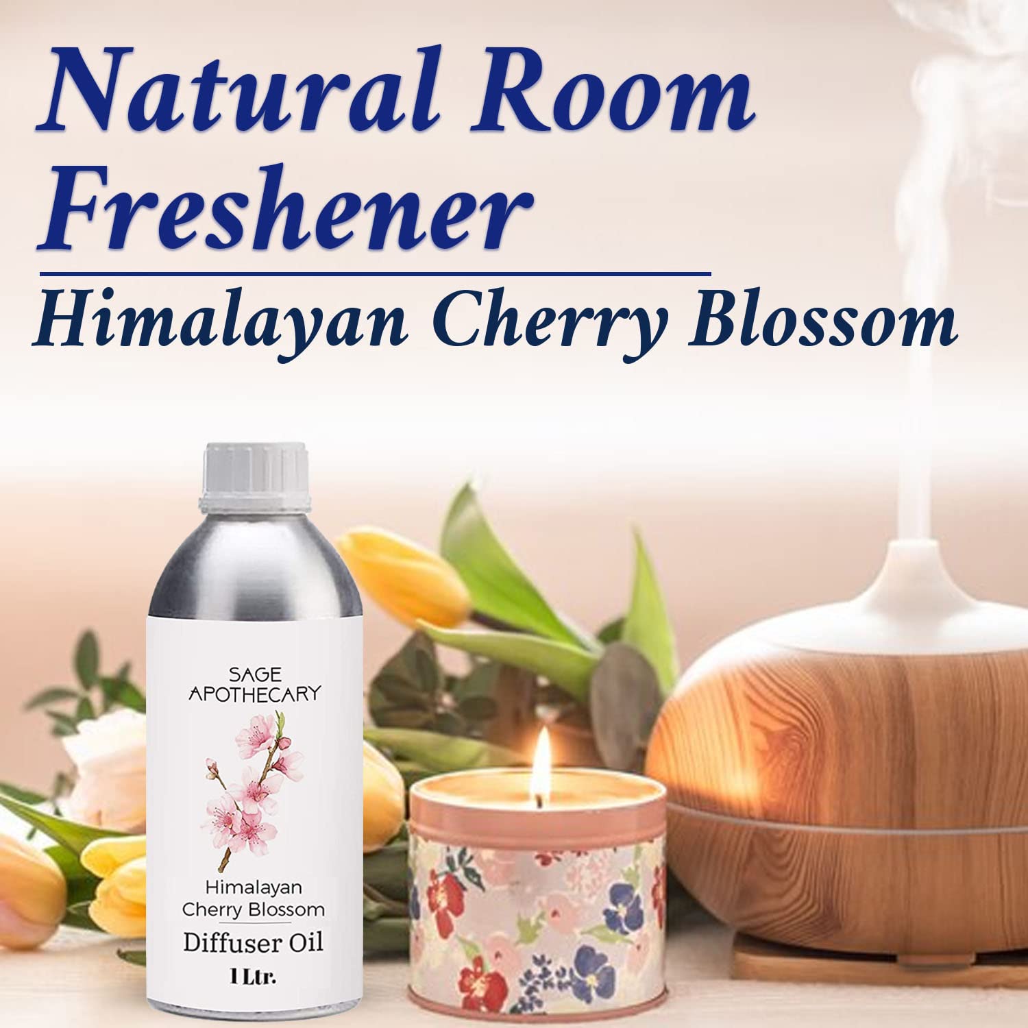 Sage Apothecary Himalayan Cherry Blossom Diffuser Oil Natural Aromatherapy Oil for Sleep and Relaxation - 1 L 3