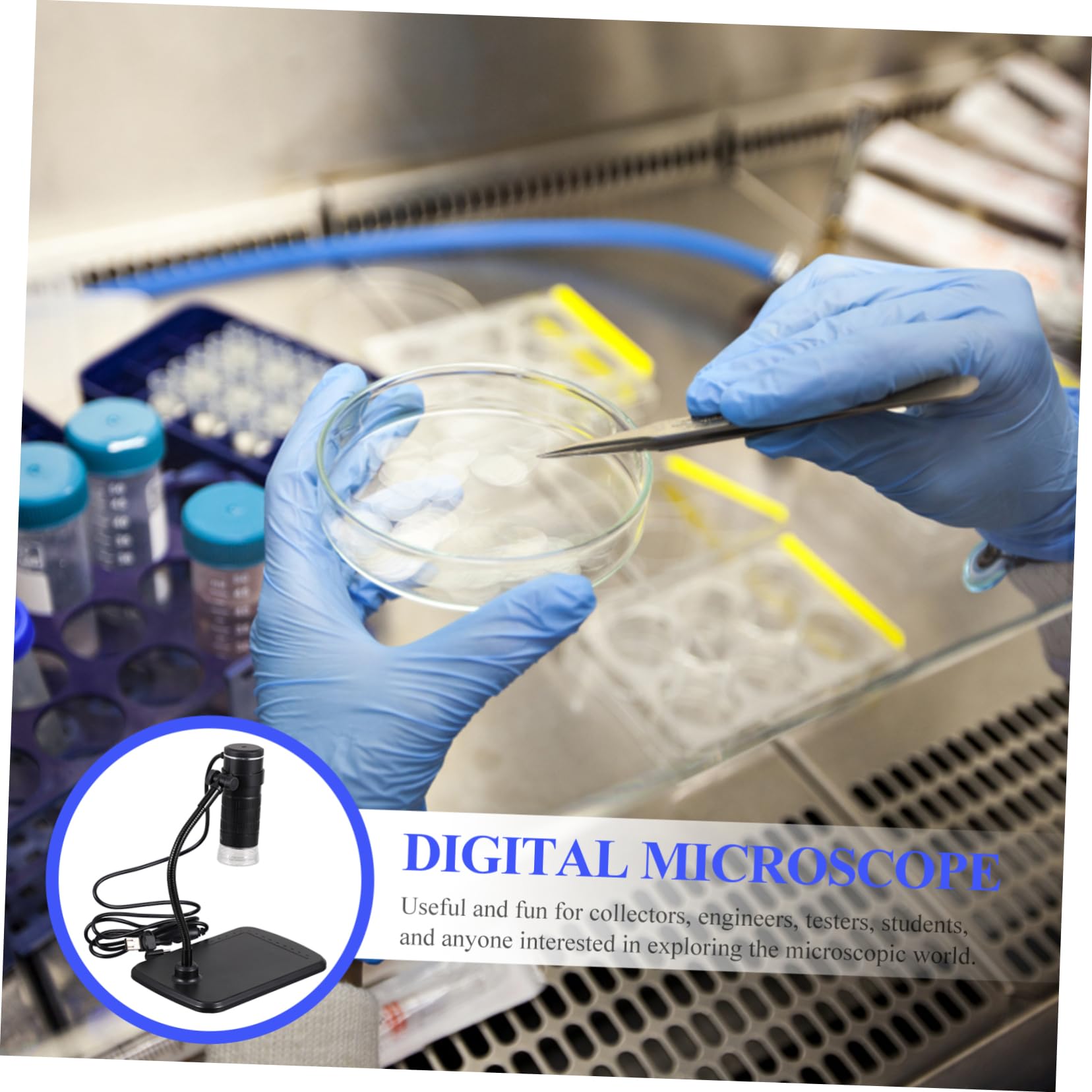 LALAFINA Three-in-one Microscope 1000x Magnification for Cellphone and Jewelry Inspecti