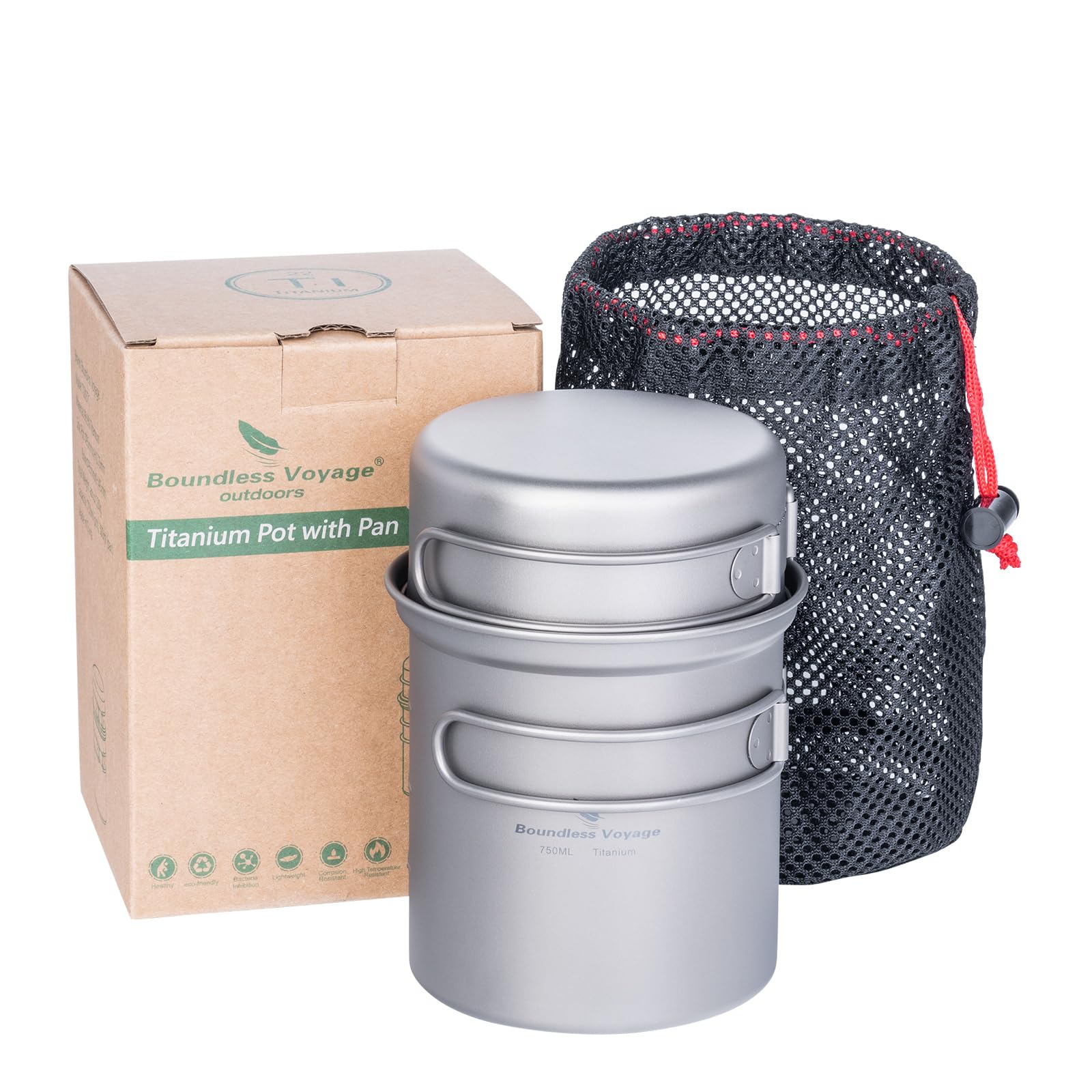 Boundless Voyage Ensemble de cuisine léger pour camping, randonnée, pique-nique, pêche, alpinisme