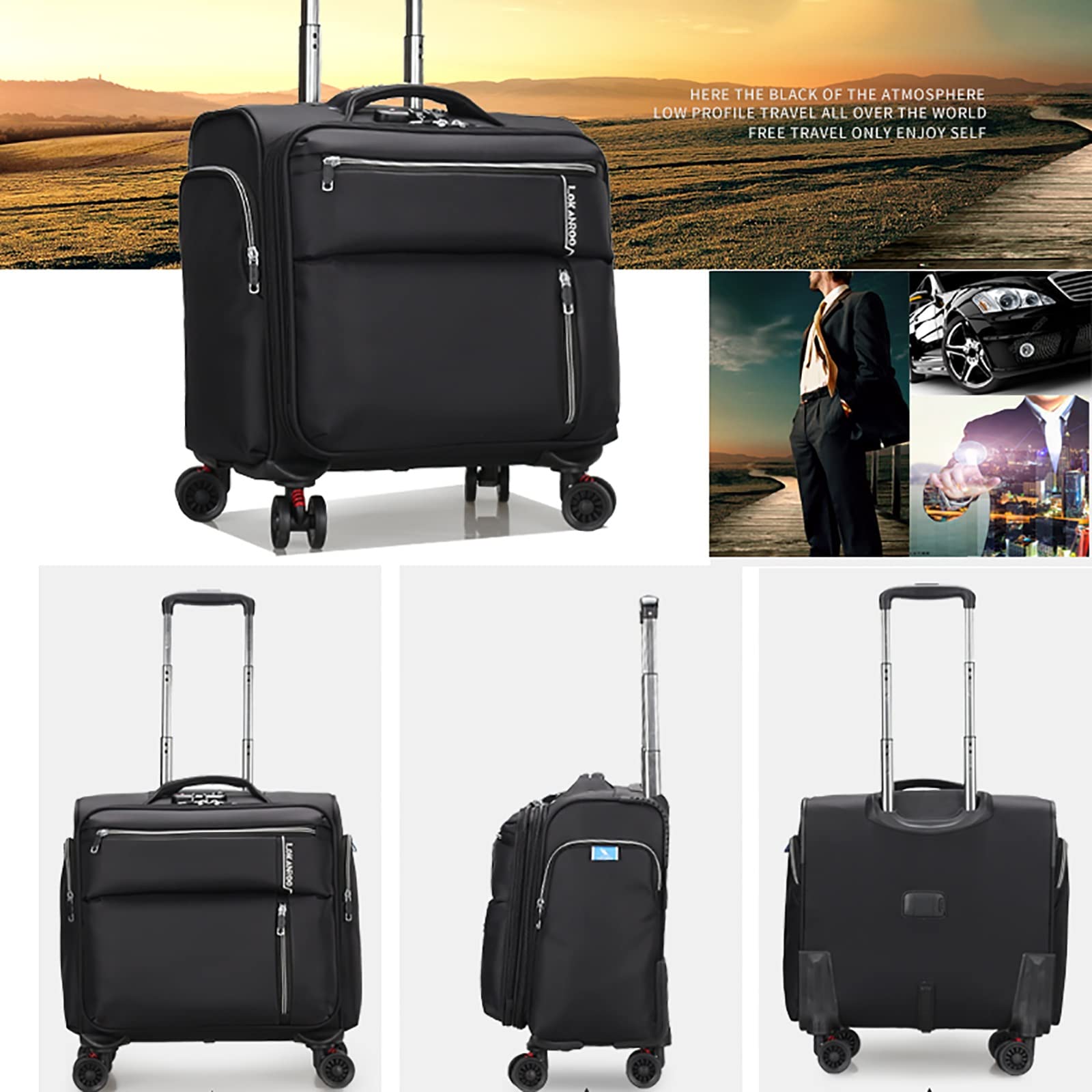 Valise Ordinateur à Roulettes GOTYKE - Sac à Dos Trolley Hydrofuge Pour Ordinateur Portable, Voyage Affaires
