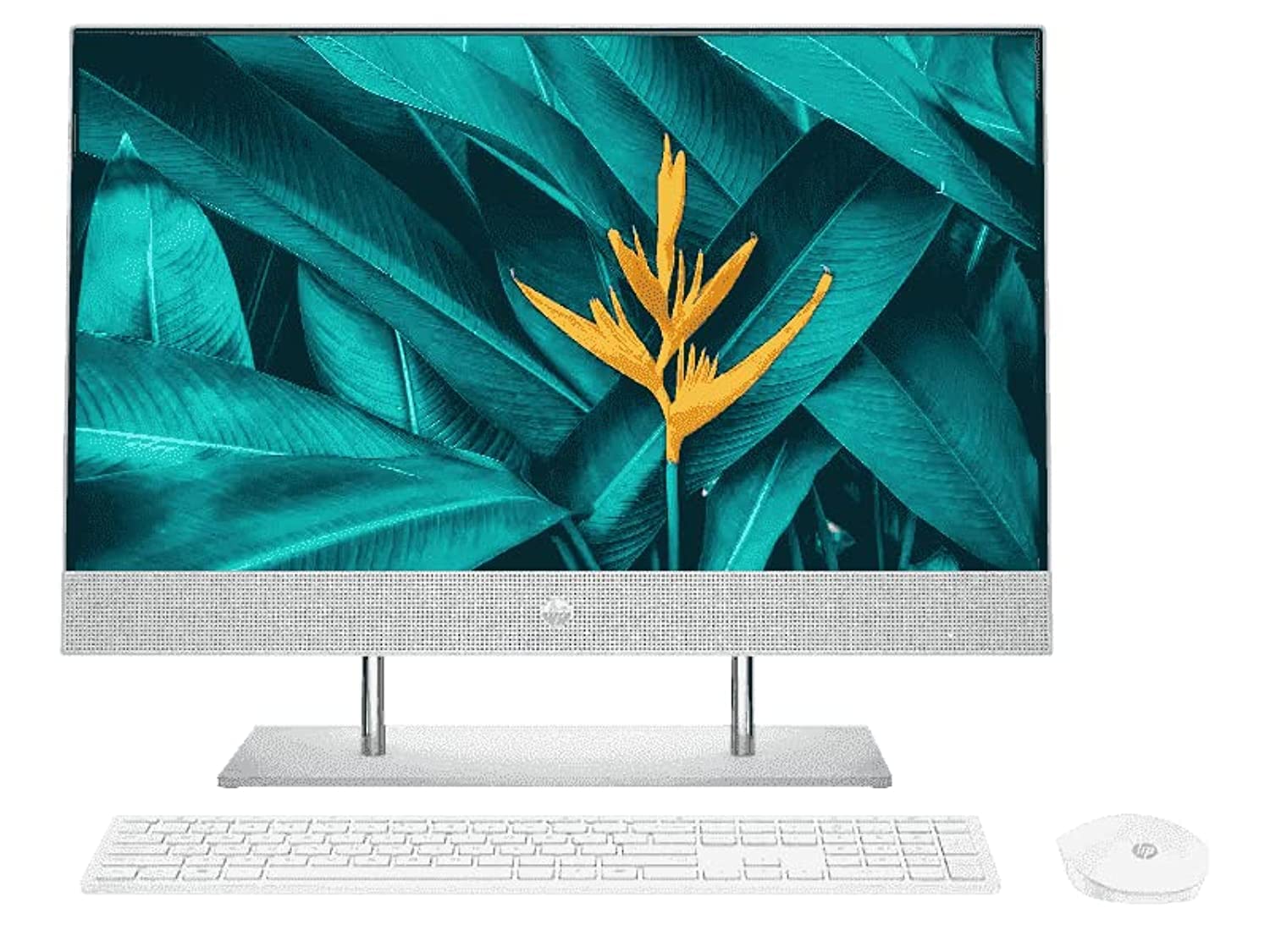 HP AIO 11th Gen Intel Core i3, 27 inch(68.6cm) FHD, IPS, 3 Sided Micro-Edge,Anti-Glare Display (8GB RAM/512 GB SSD/Intel UHD Graphics/Windows 10/MS Office/Natural Silver/8.82 kg), 27-dp1000in